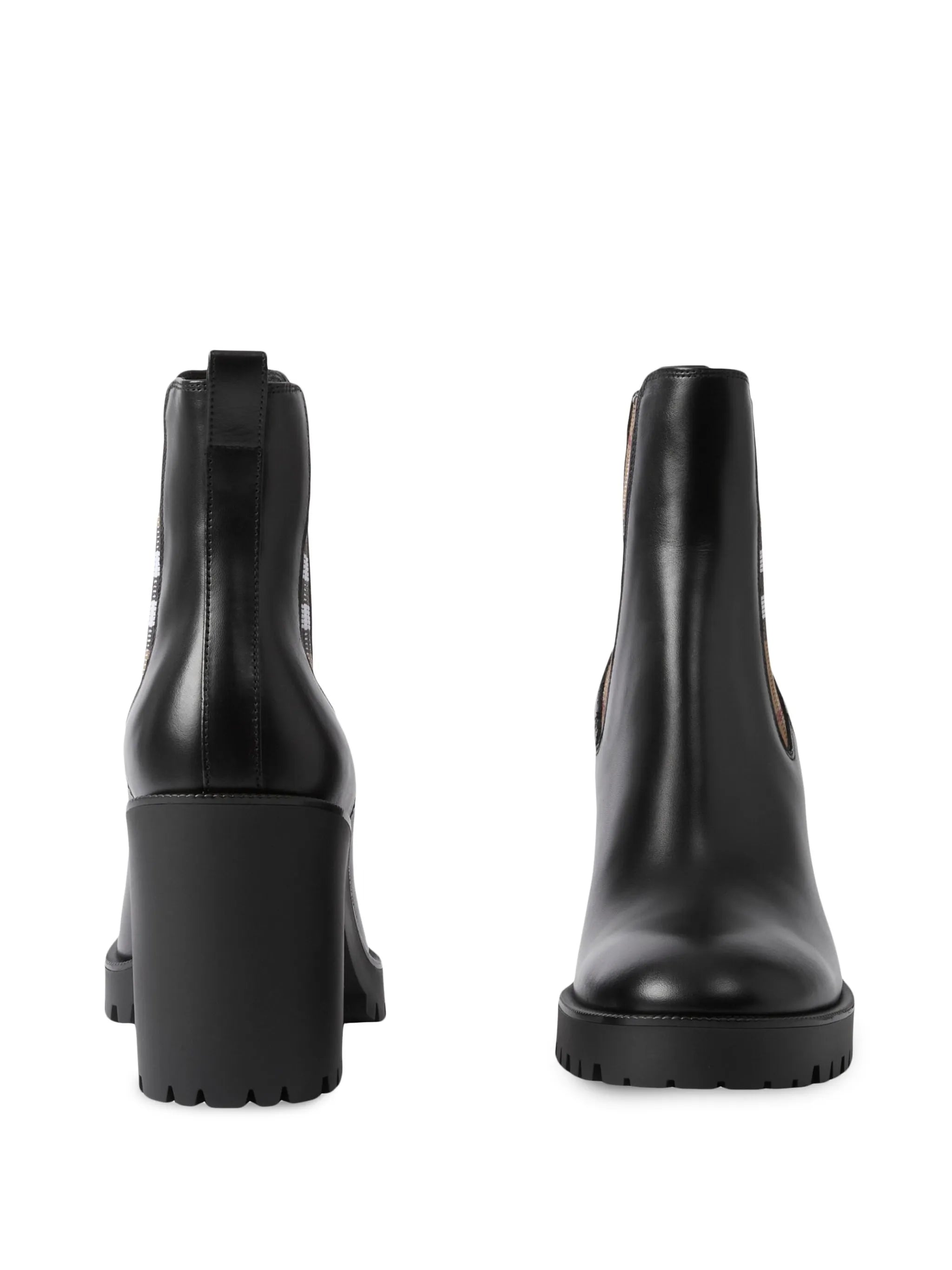 Check panel ankle boots