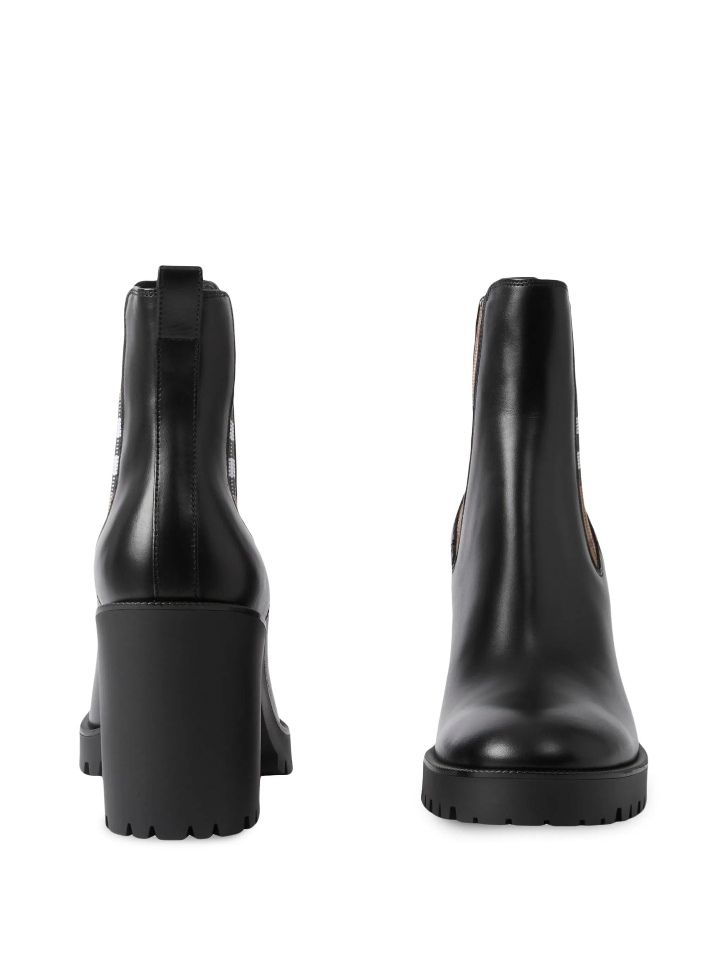 Check panel ankle boots