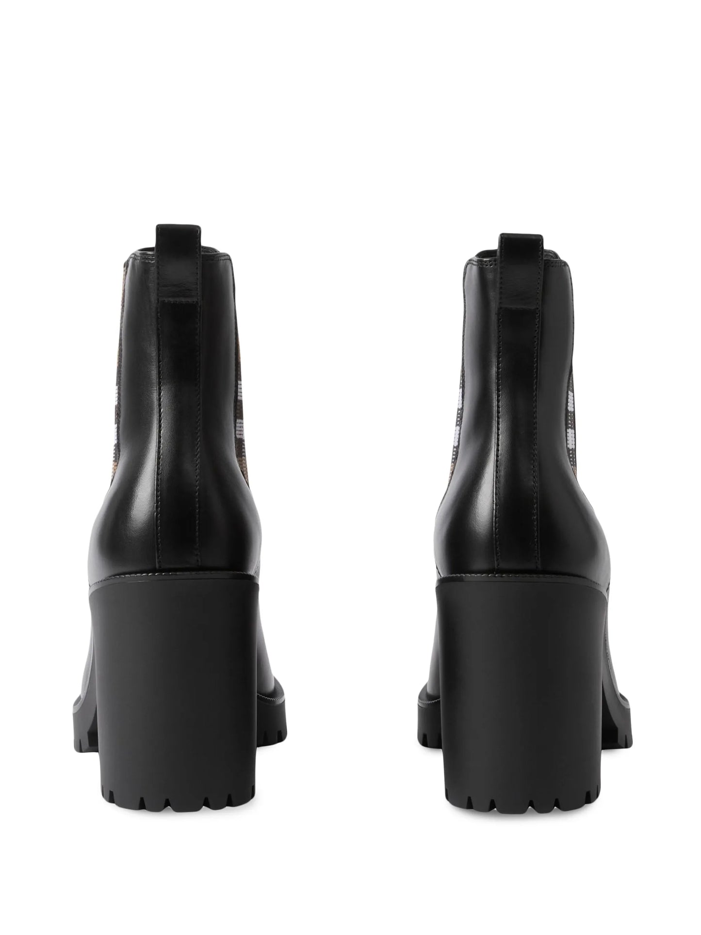 Check panel ankle boots