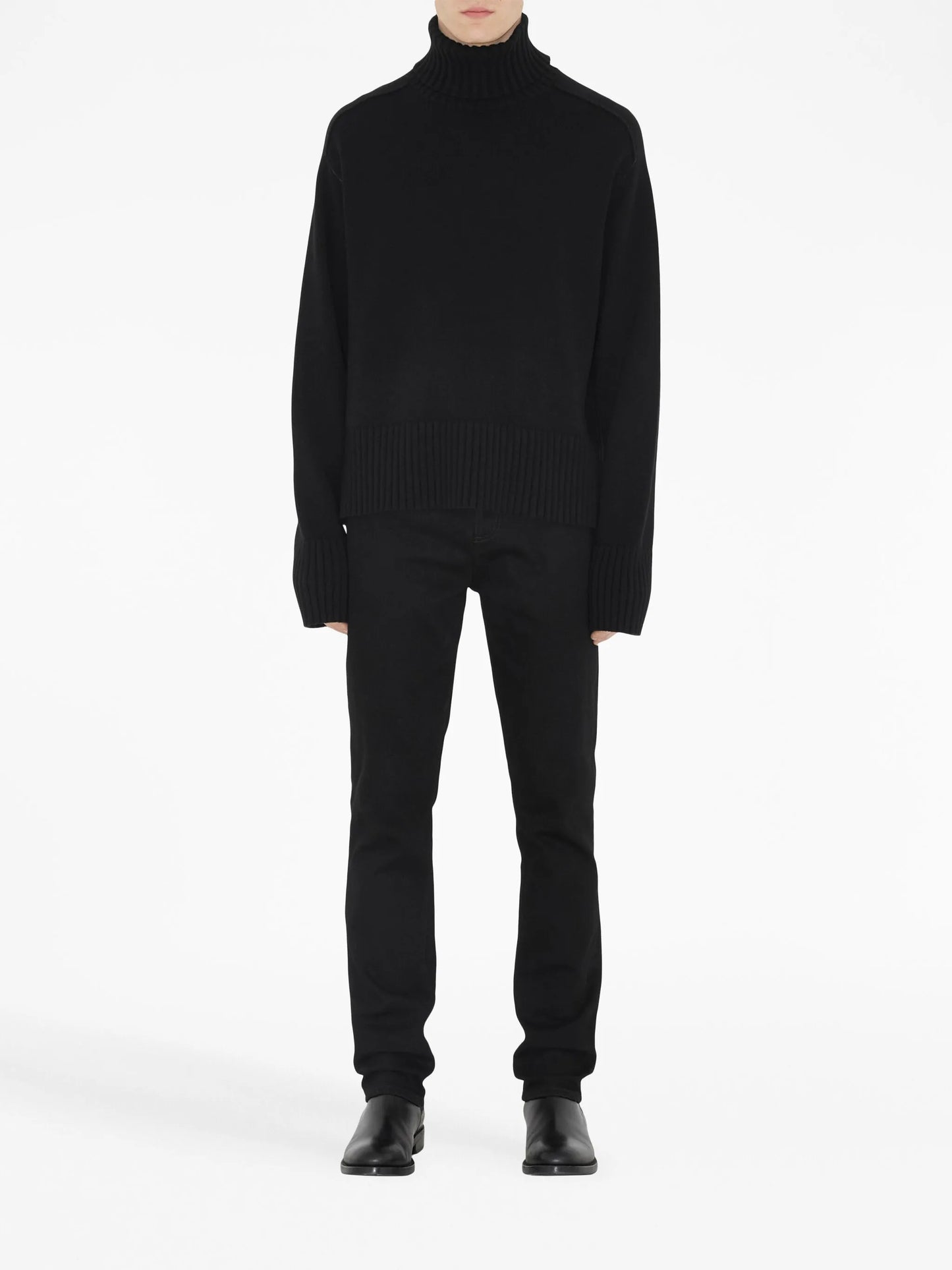 straight-leg stretch-cotton jeans