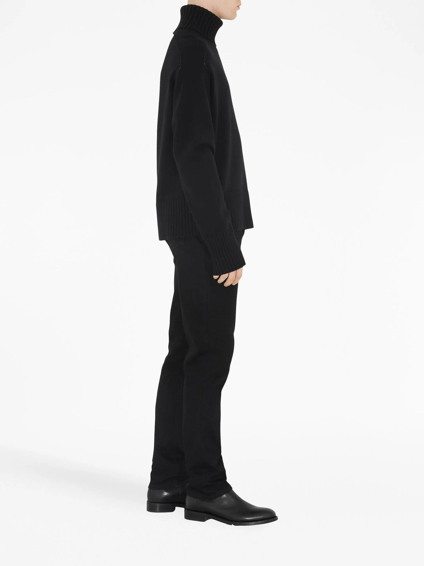 straight-leg stretch-cotton jeans