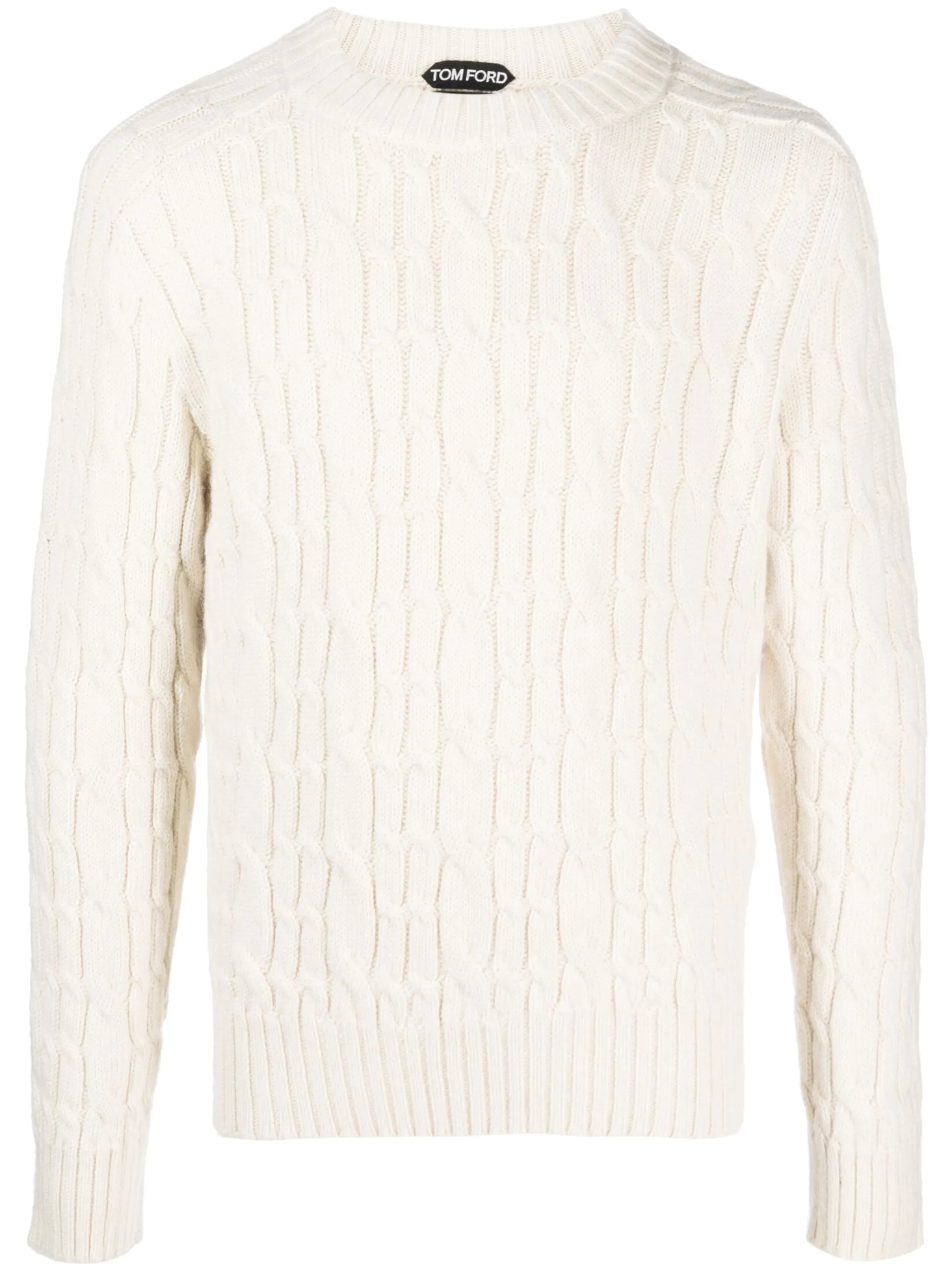 cable-knit wool jumper