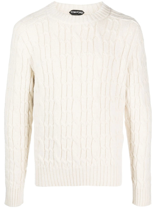 cable-knit wool jumper