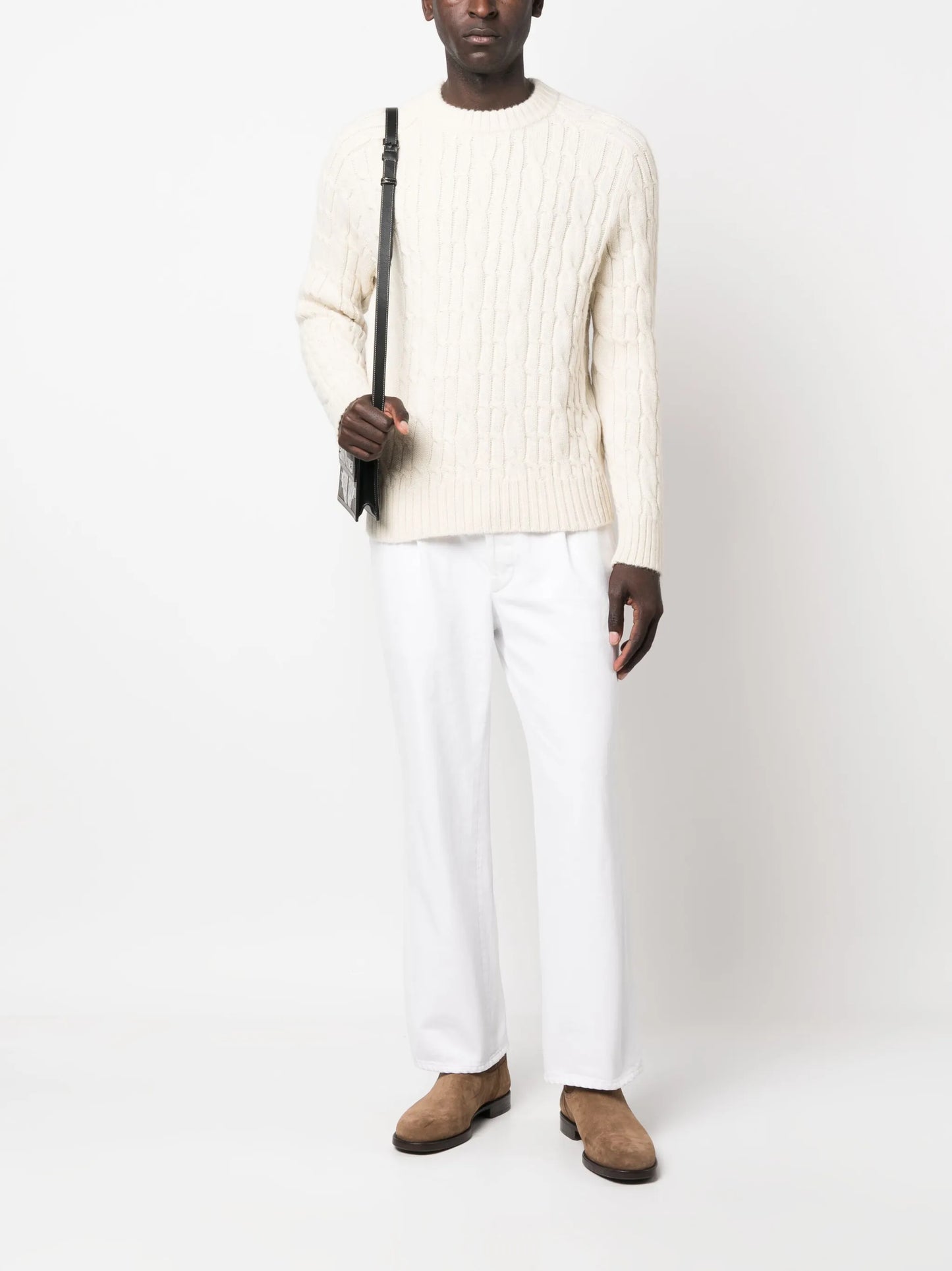 cable-knit wool jumper
