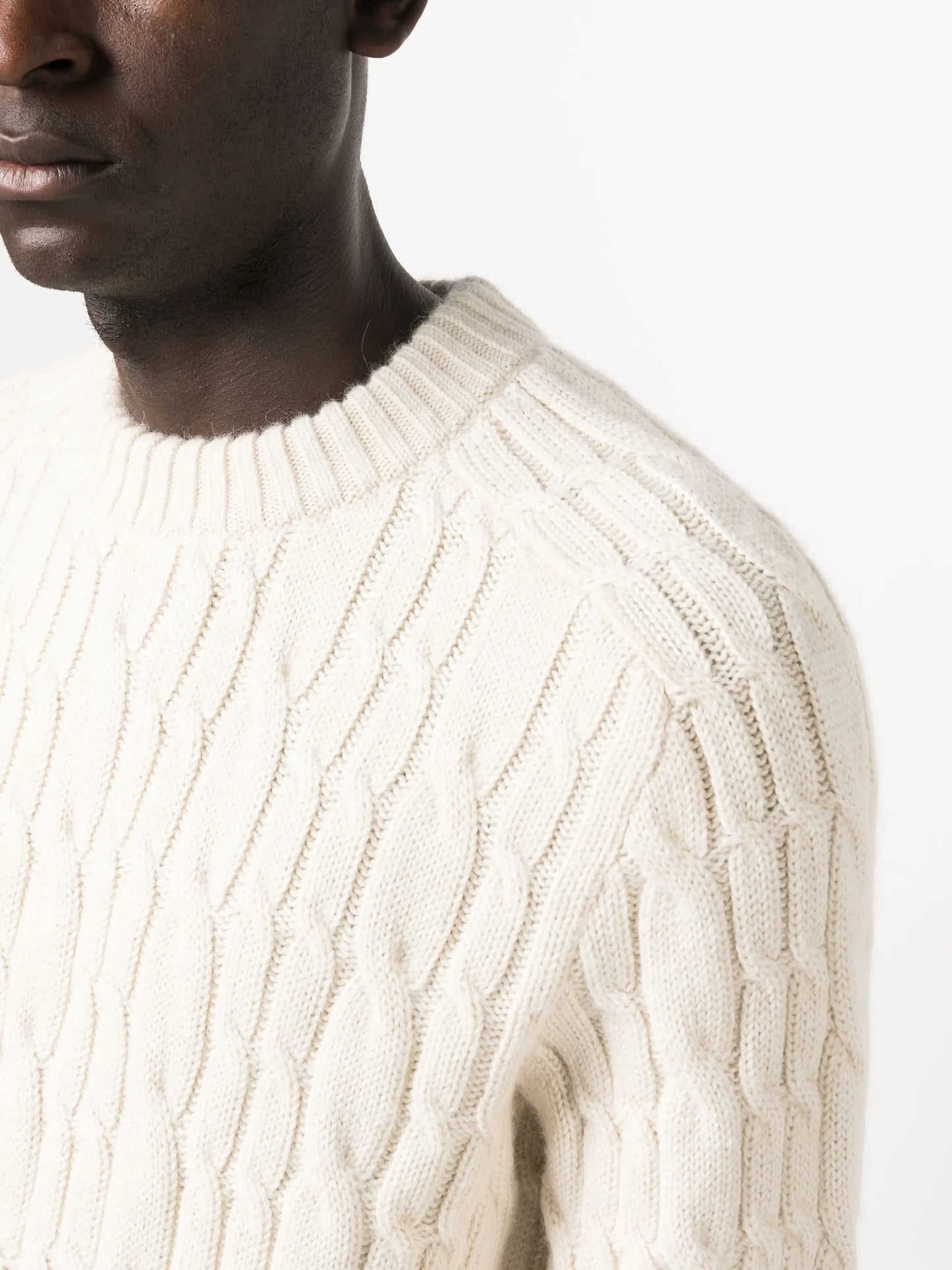 cable-knit wool jumper