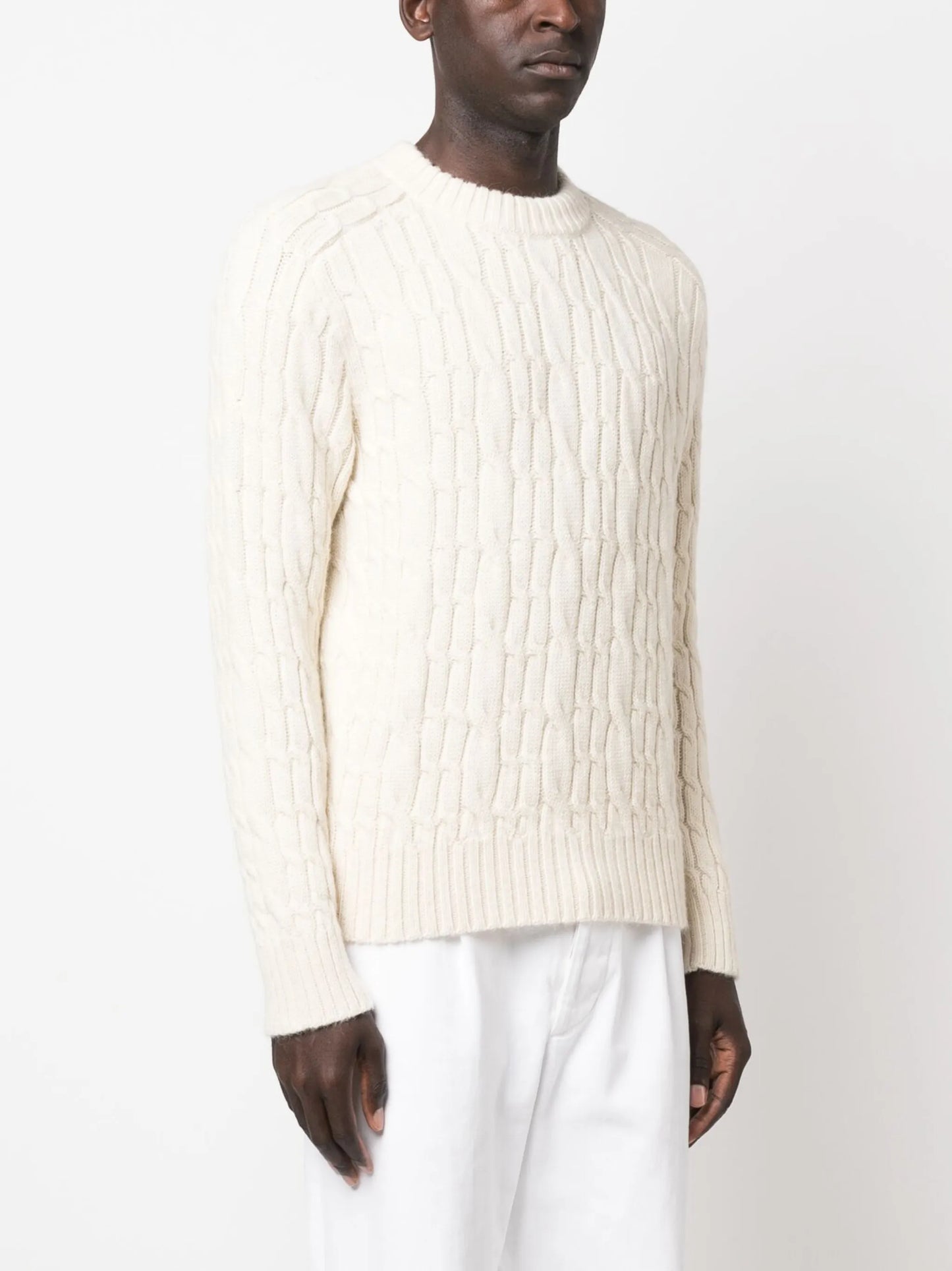 cable-knit wool jumper