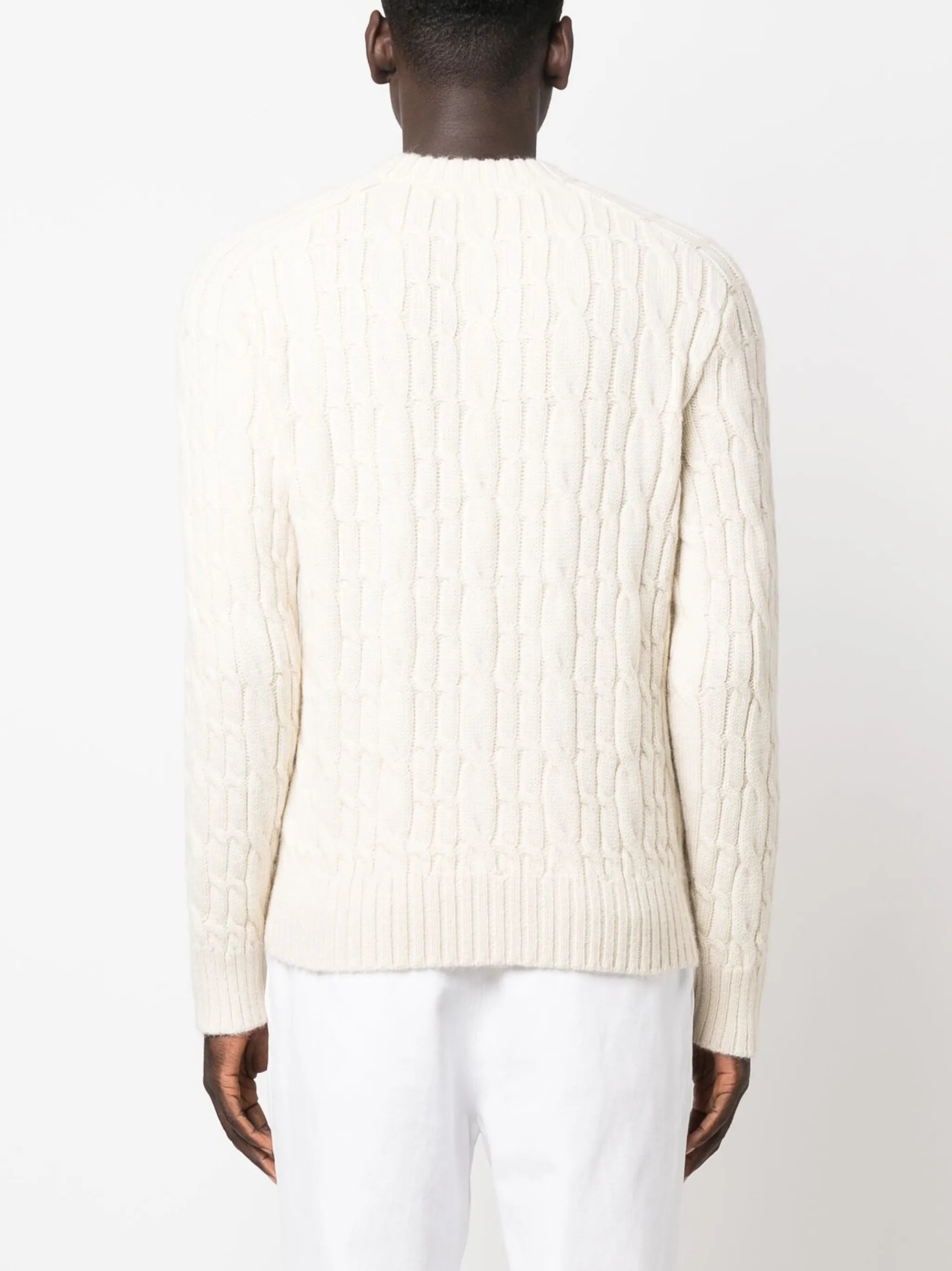 cable-knit wool jumper