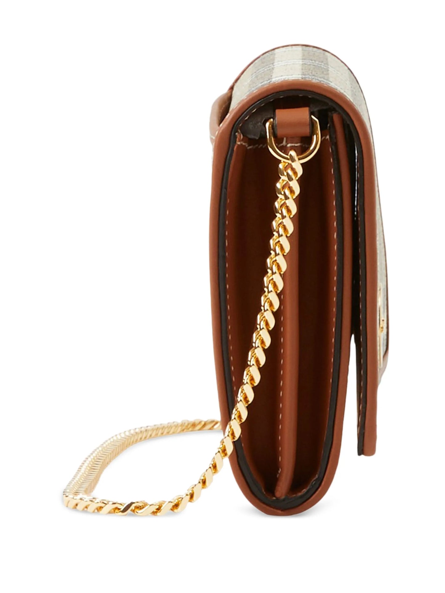checked chain-trim wallet