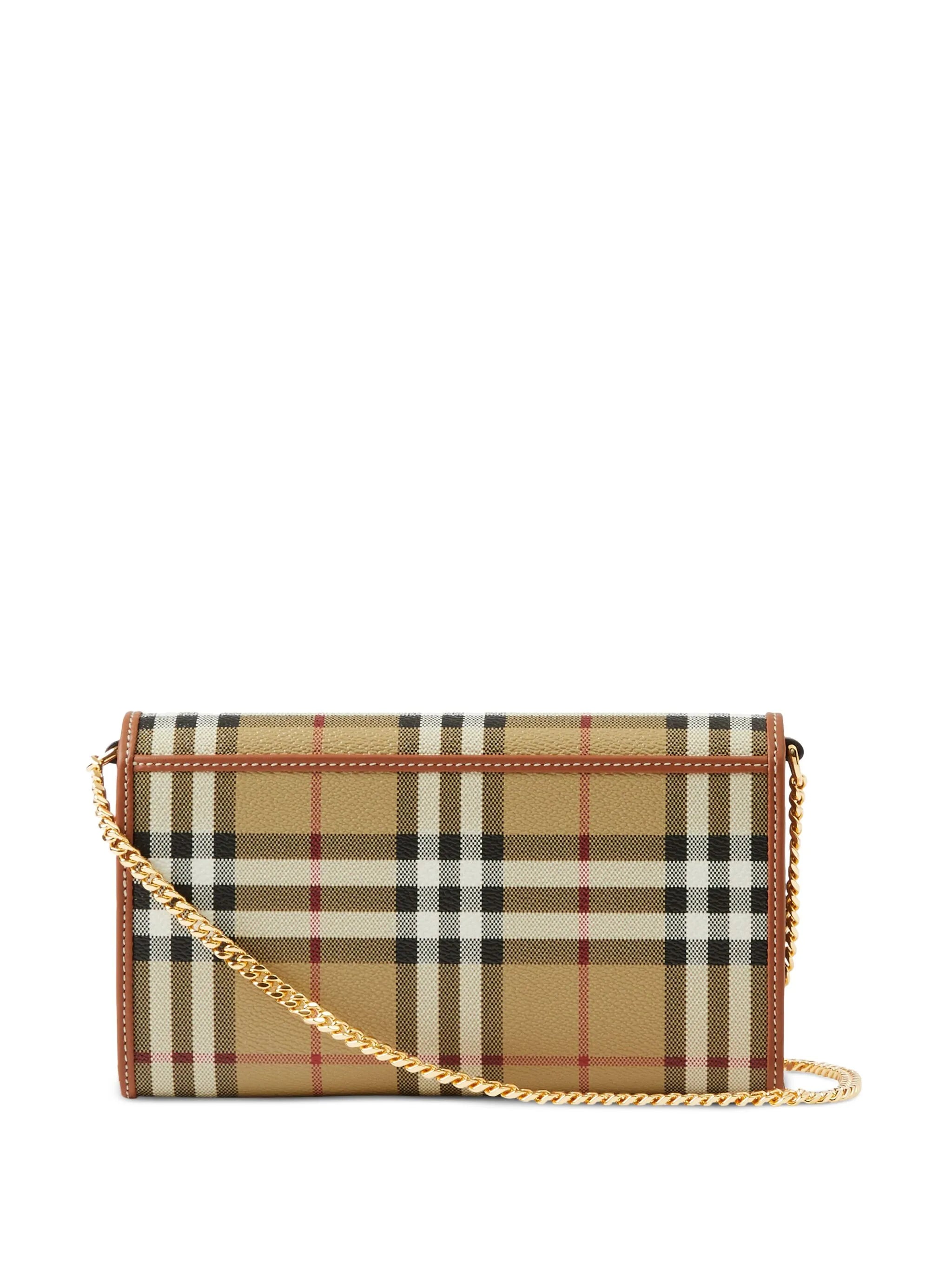 checked chain-trim wallet