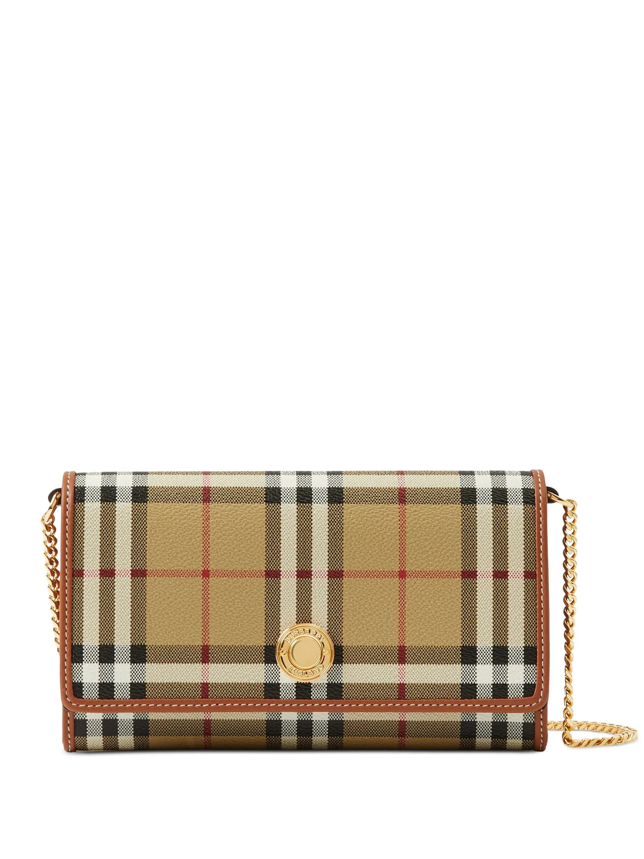 checked chain-trim wallet