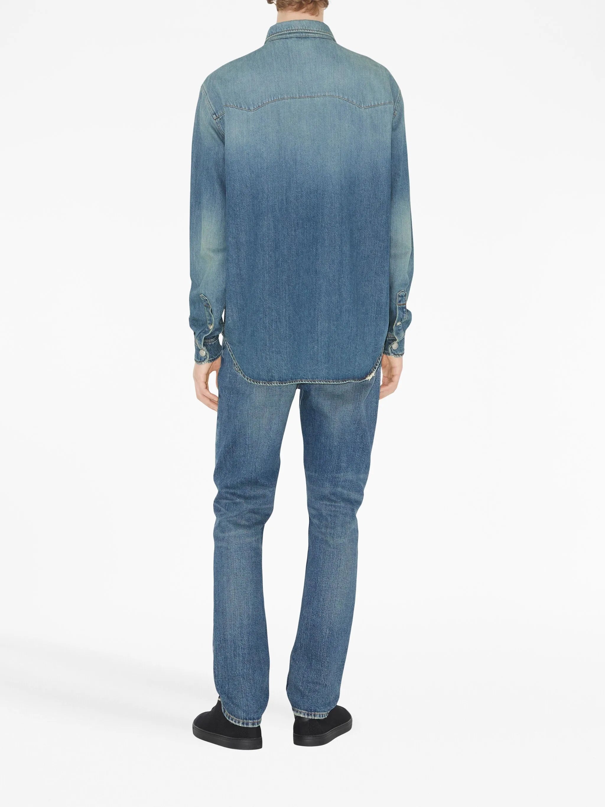 Japanese mid-rise slim-fit jeans