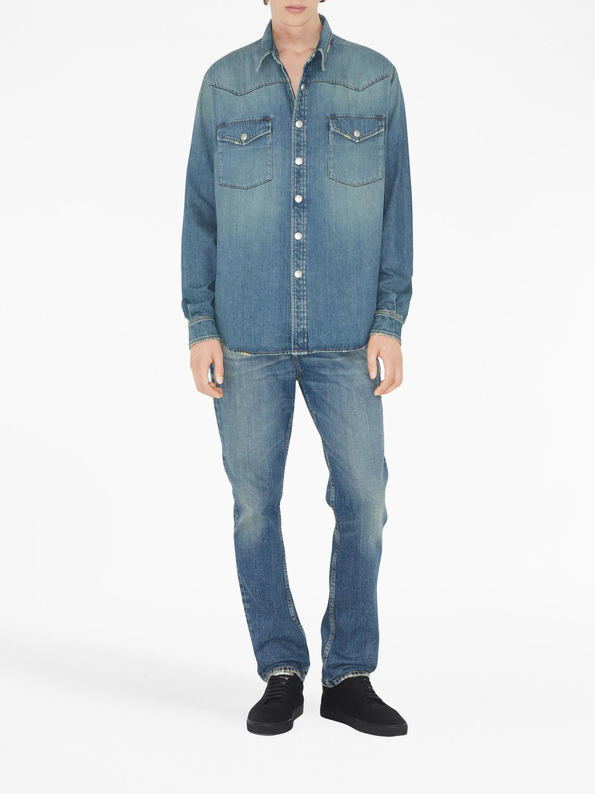 Japanese mid-rise slim-fit jeans