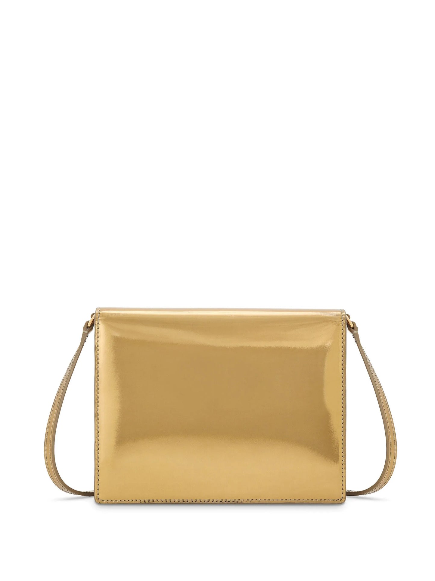 logo-embossed metallic-effect bag