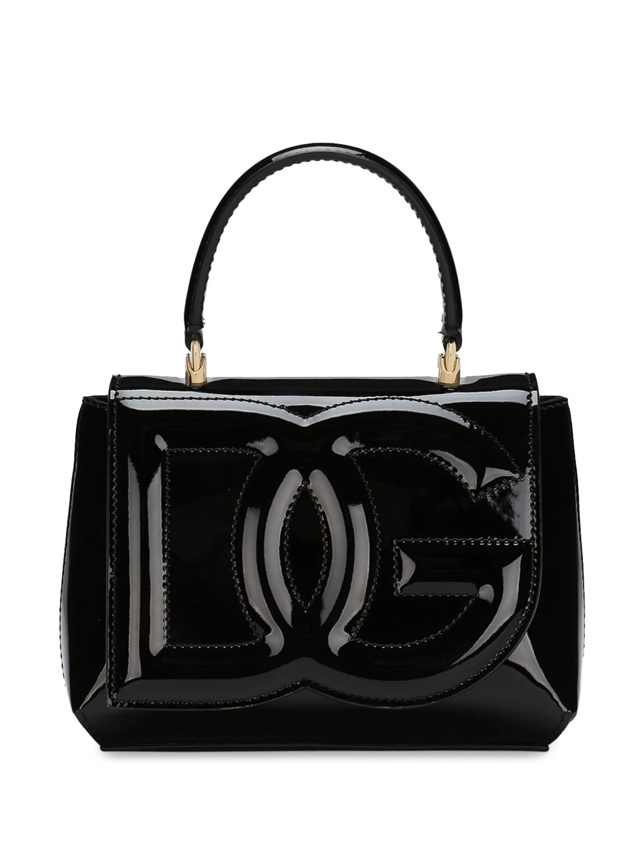 logo-embossed leather bag