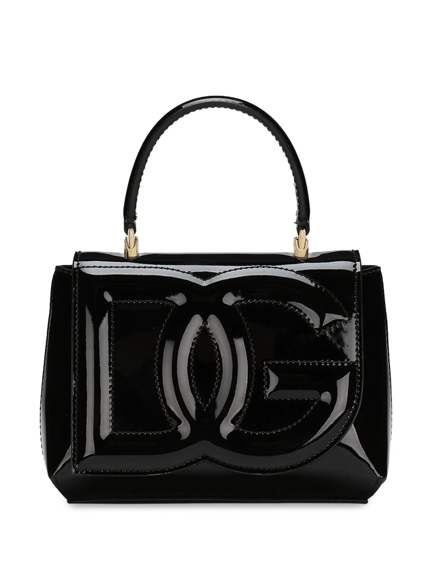 logo-embossed leather bag