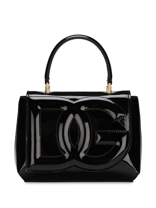 logo-embossed leather bag