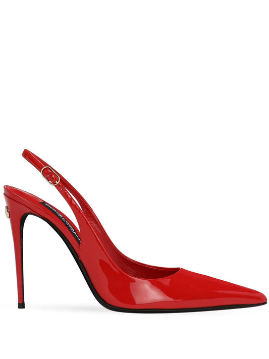 105mm patent-finish leather pumps