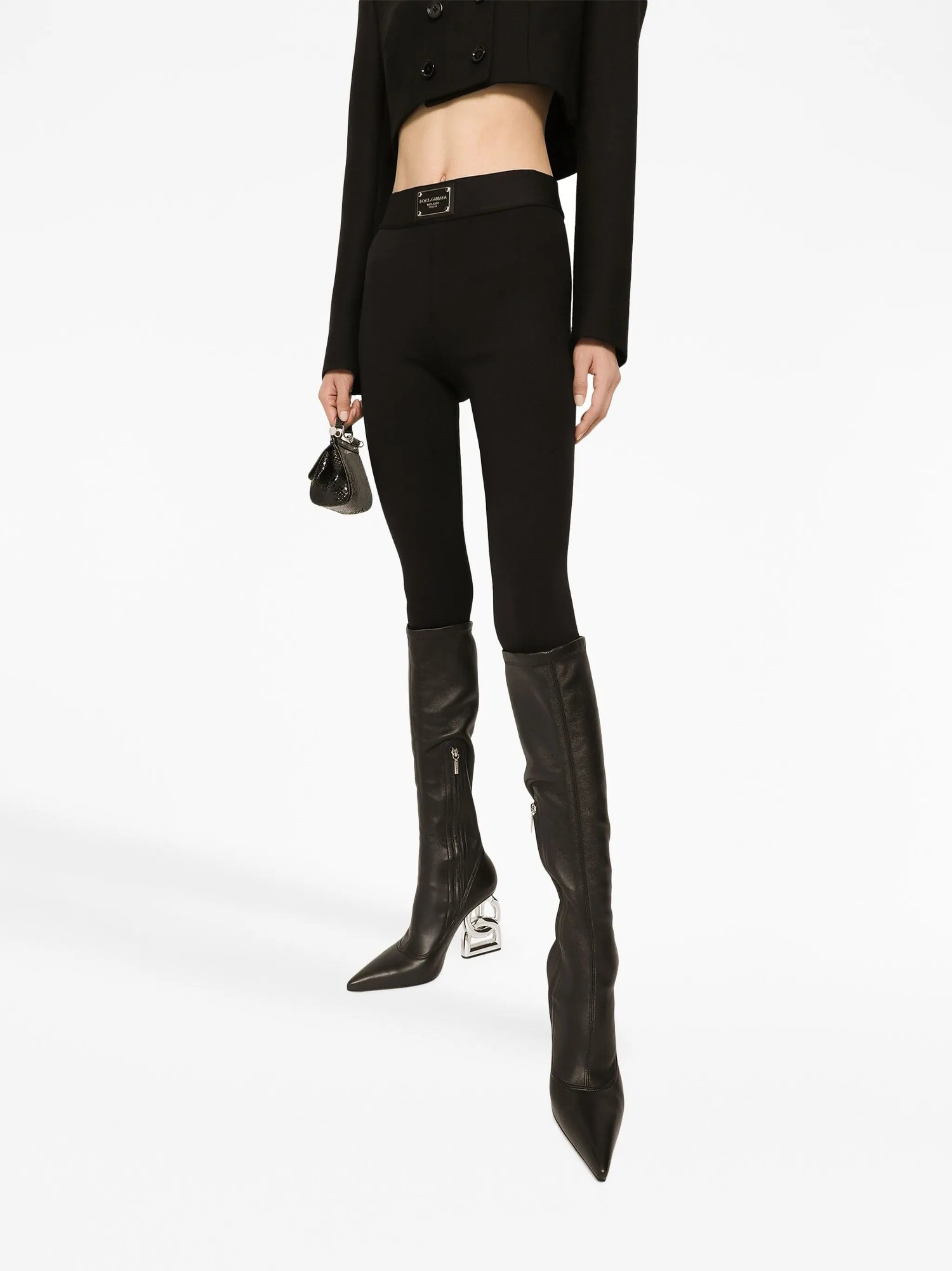 logo-plaque high-waisted leggings