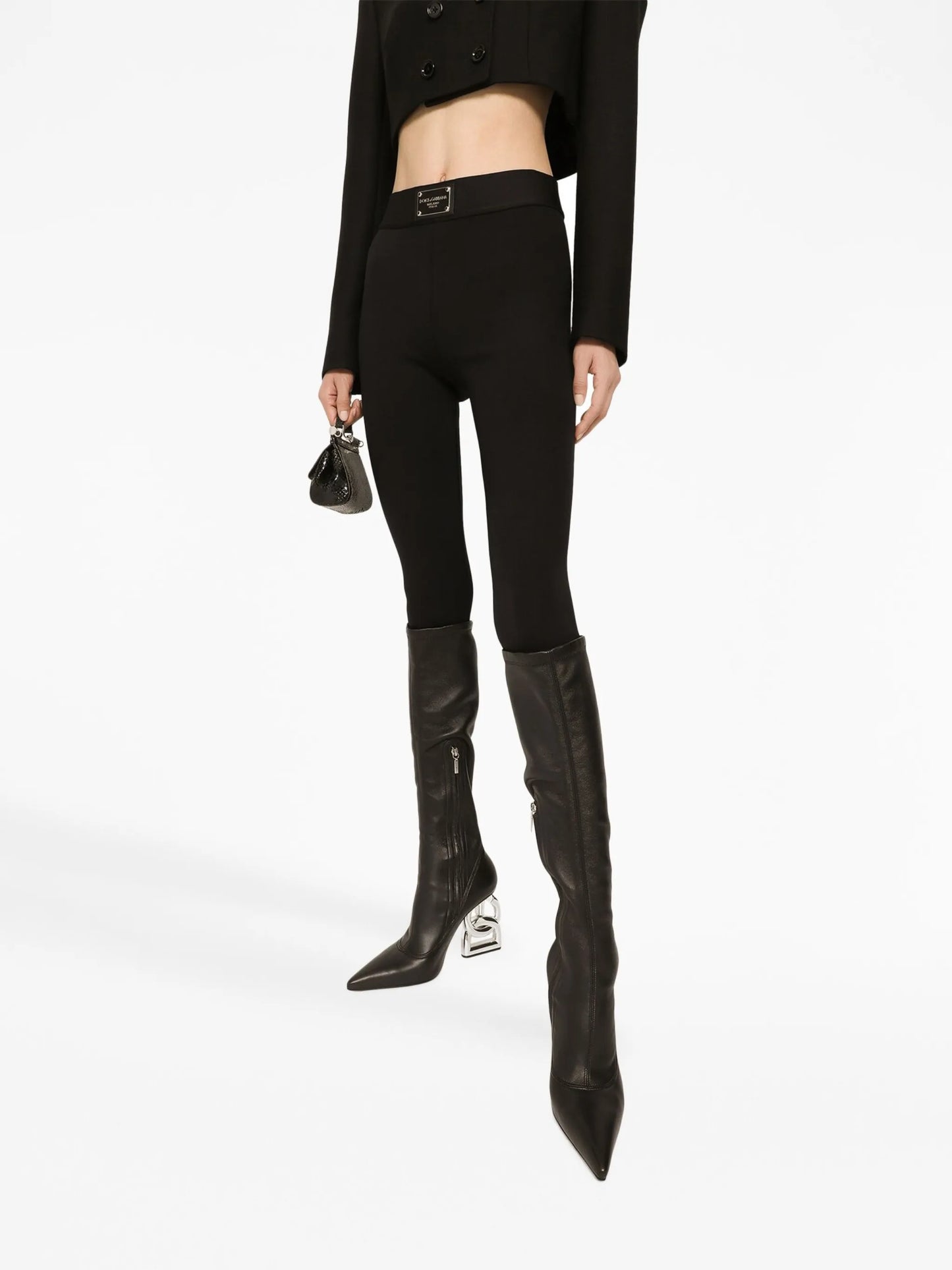 logo-plaque high-waisted leggings