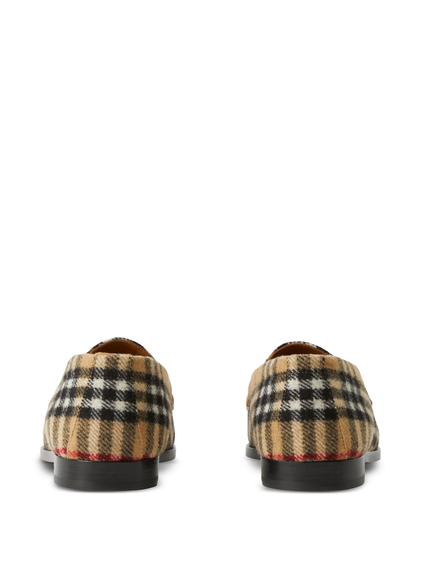 check-pattern round-toe loafers