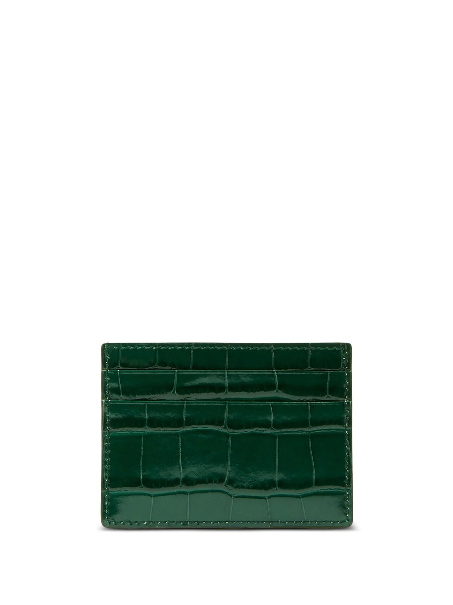 monogram-plaque crocodile-effect cardholder