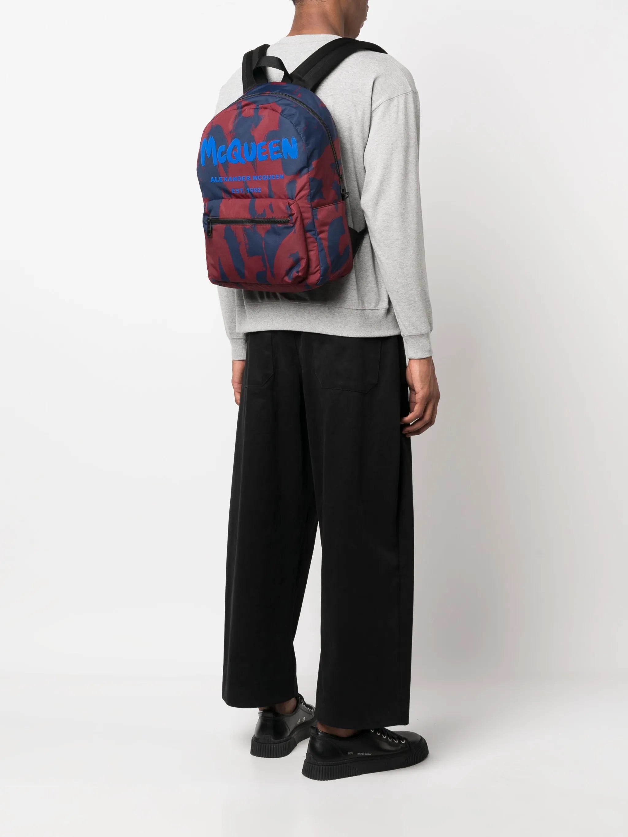 graffiti logo-print backpack