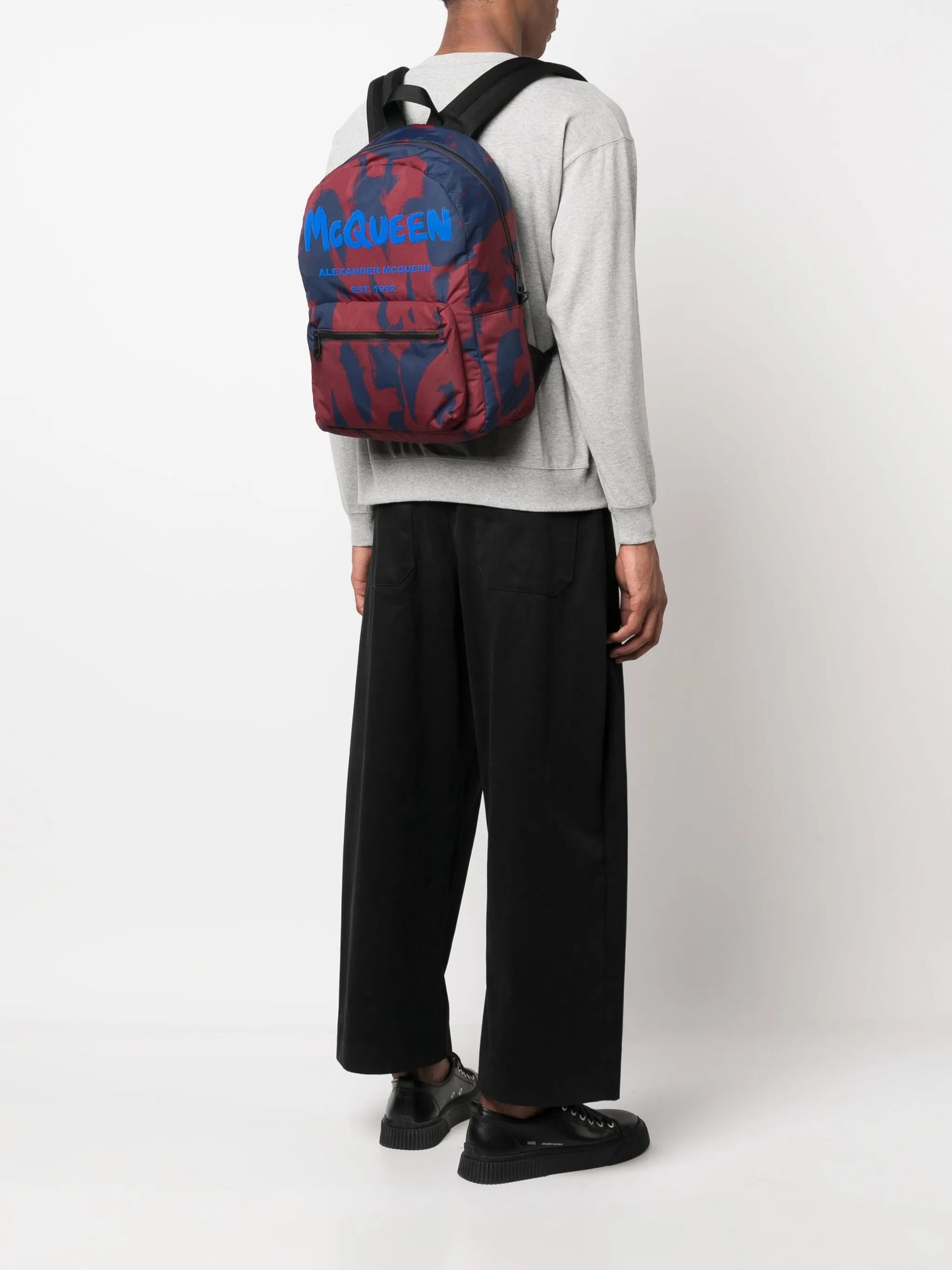 graffiti logo-print backpack