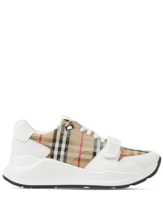 Vintage check-pattern sneakers