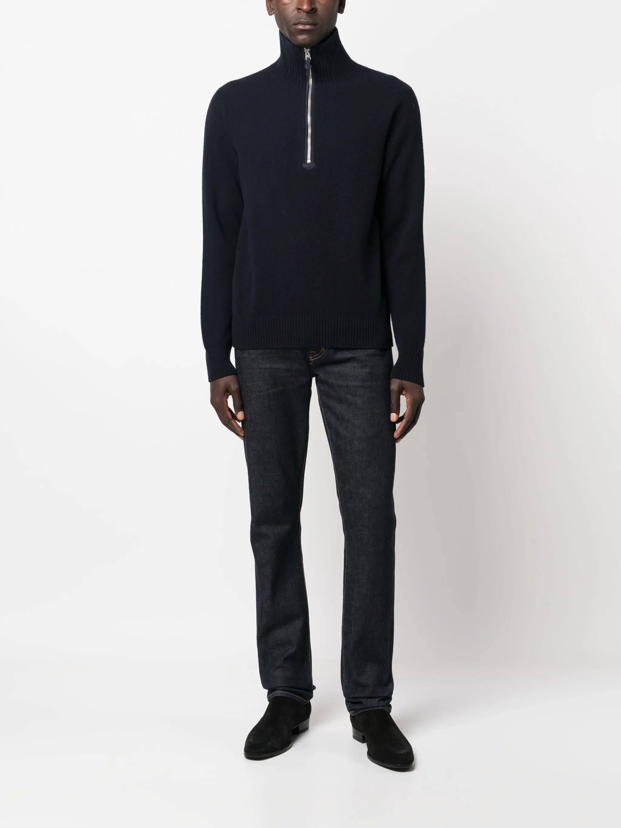 half-zip knitted jumper