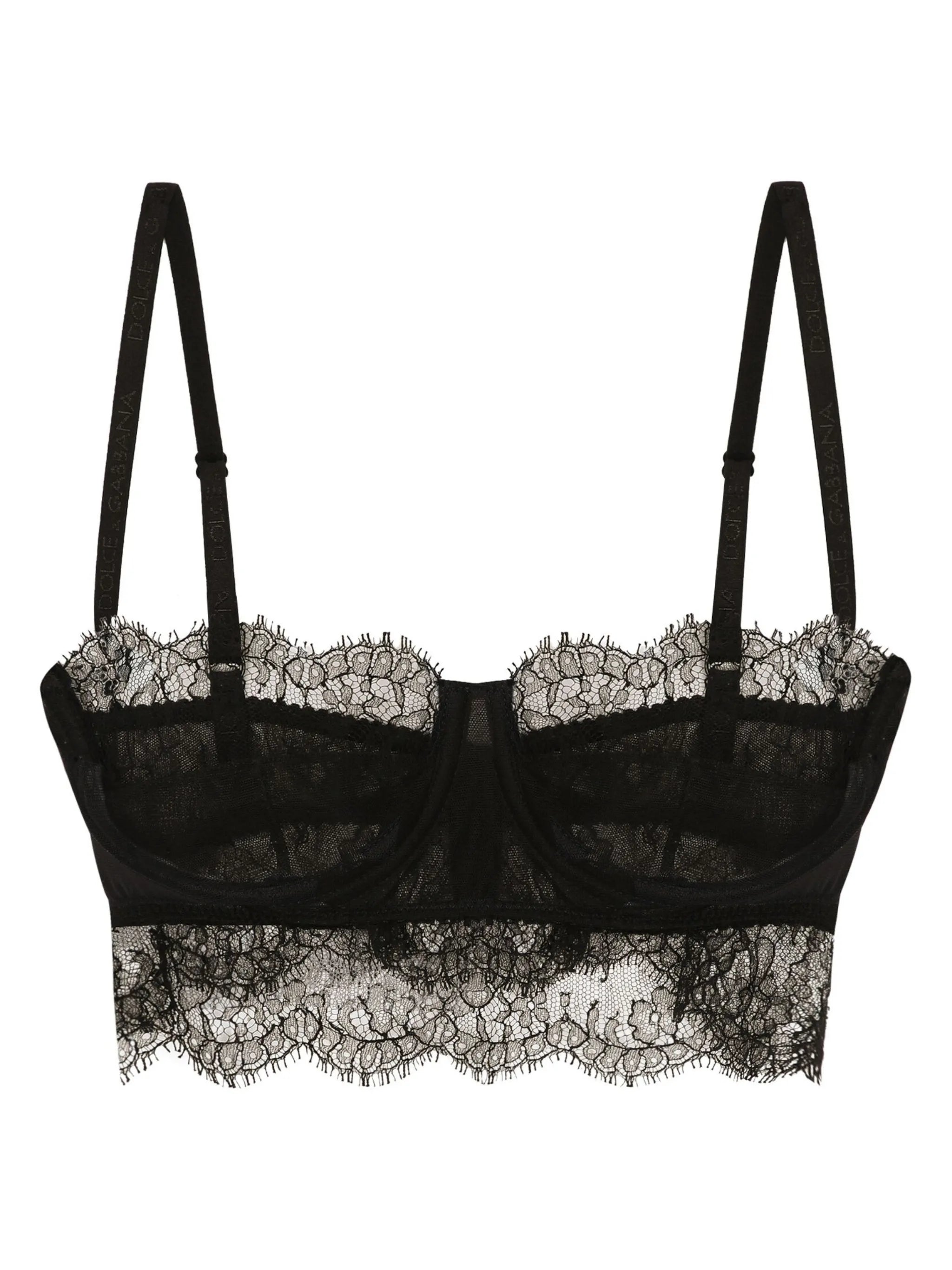 Chantilly-lace balconette bra