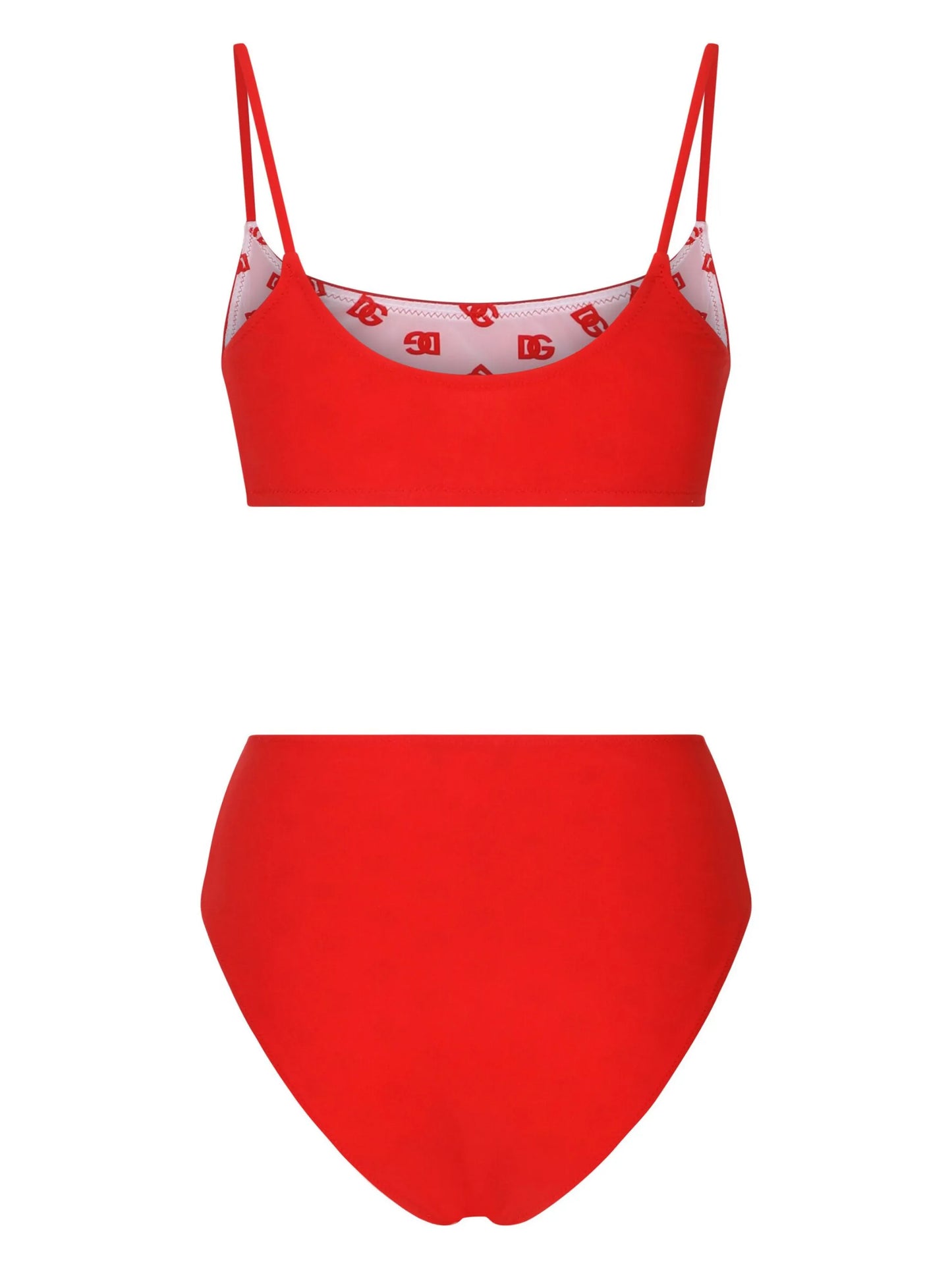 logo-plaque high-waisted bikini set