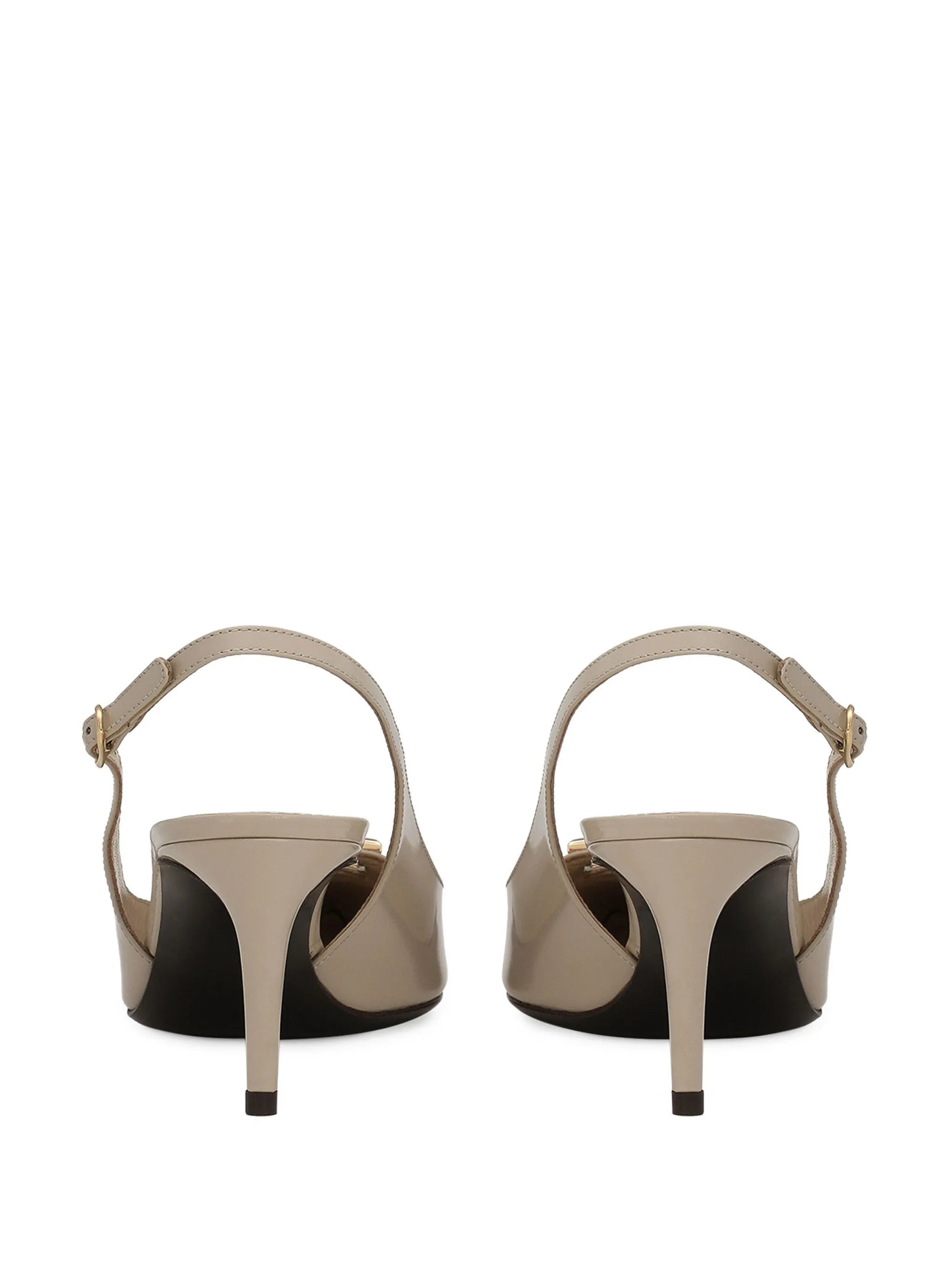 60mm logo-plaque slingback pumps