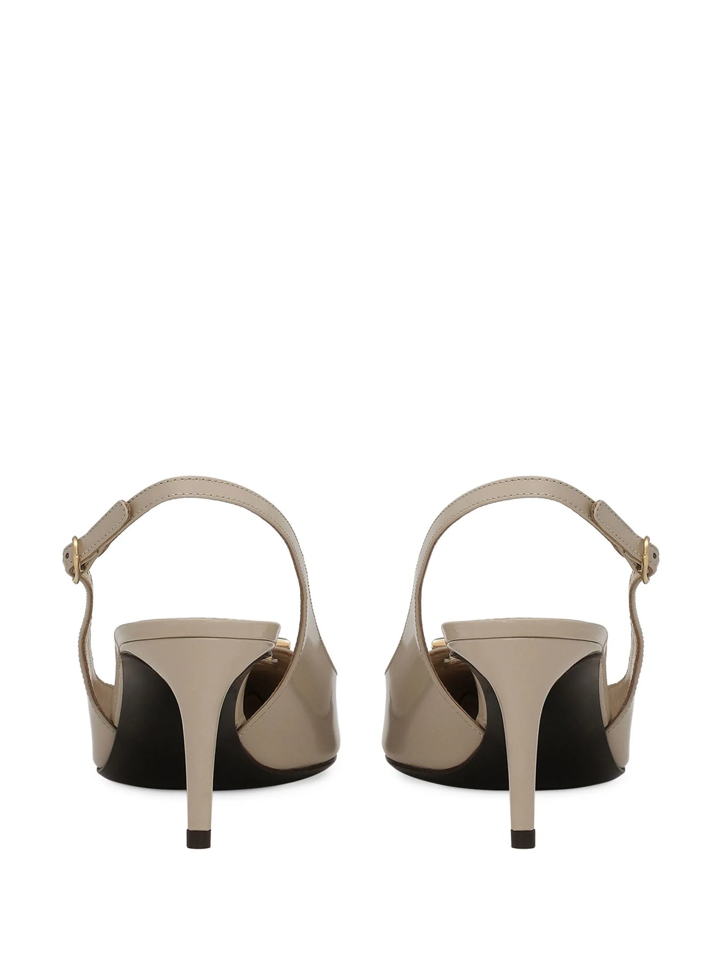 60mm logo-plaque slingback pumps