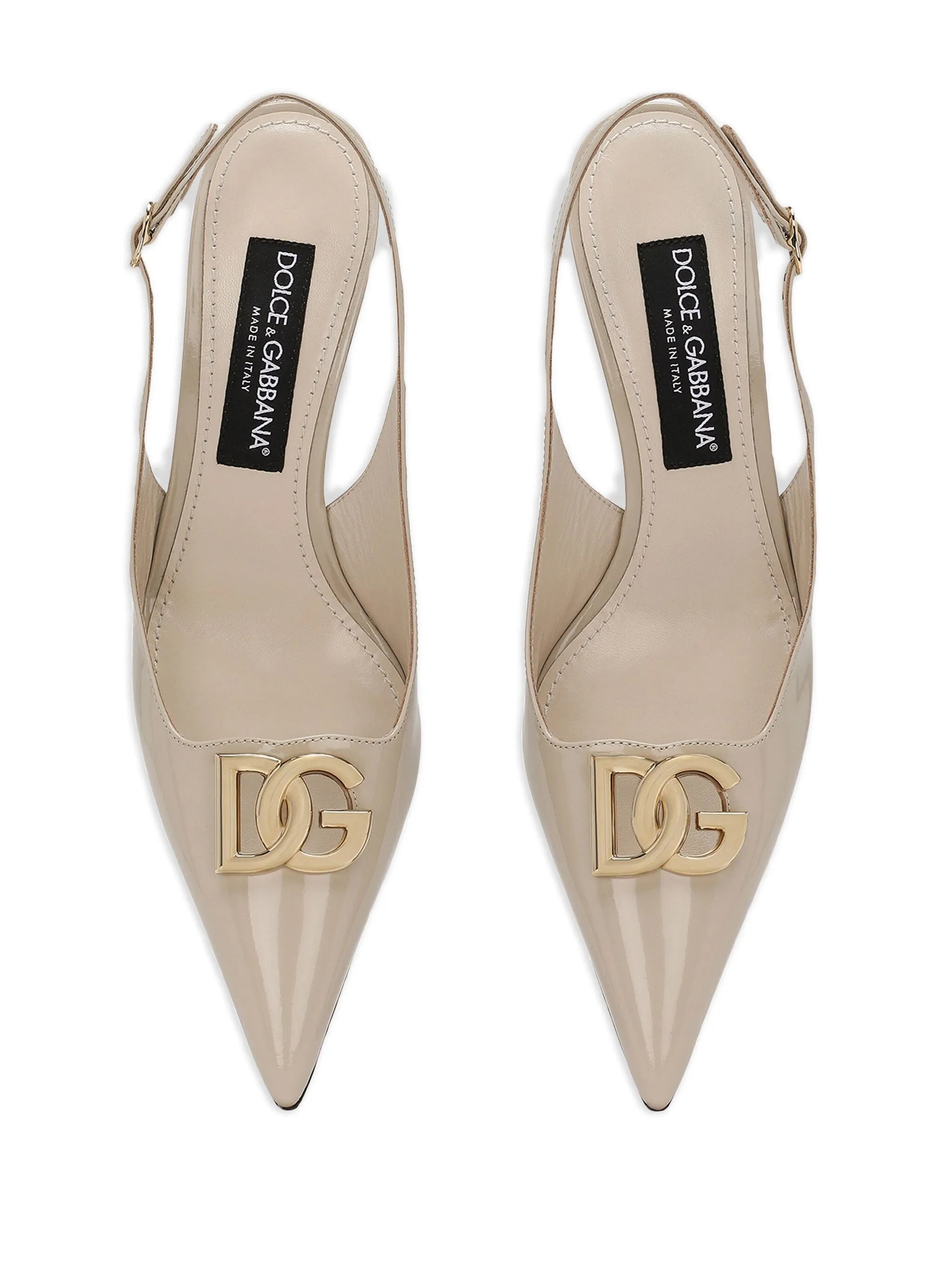 logo-plaque slingback pumps