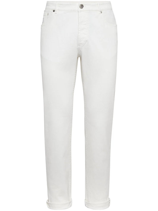 straight-leg denim jeans