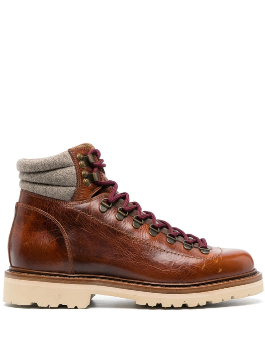 padded ankle lace-up boots