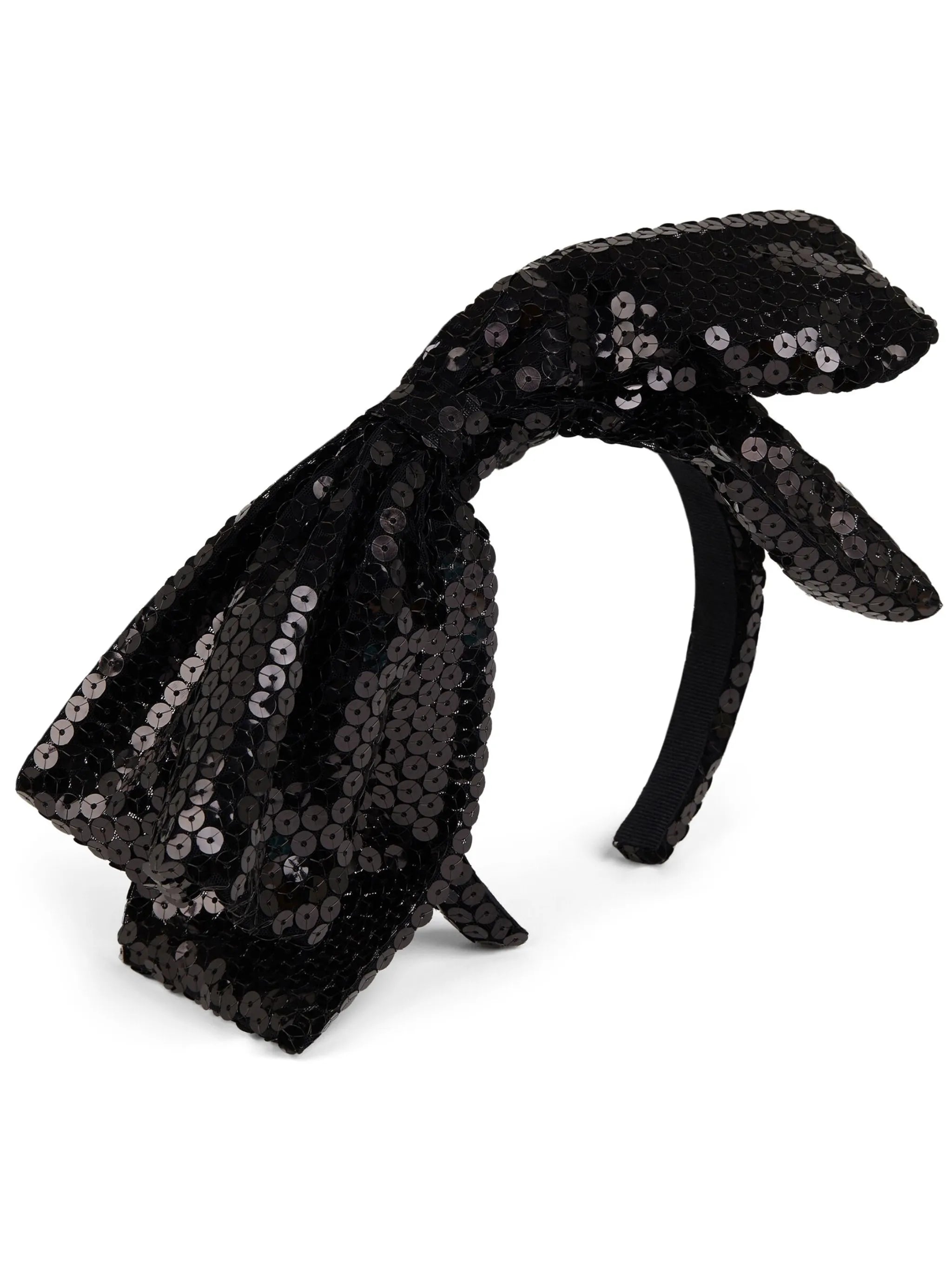 sequinned oversized-bow headband