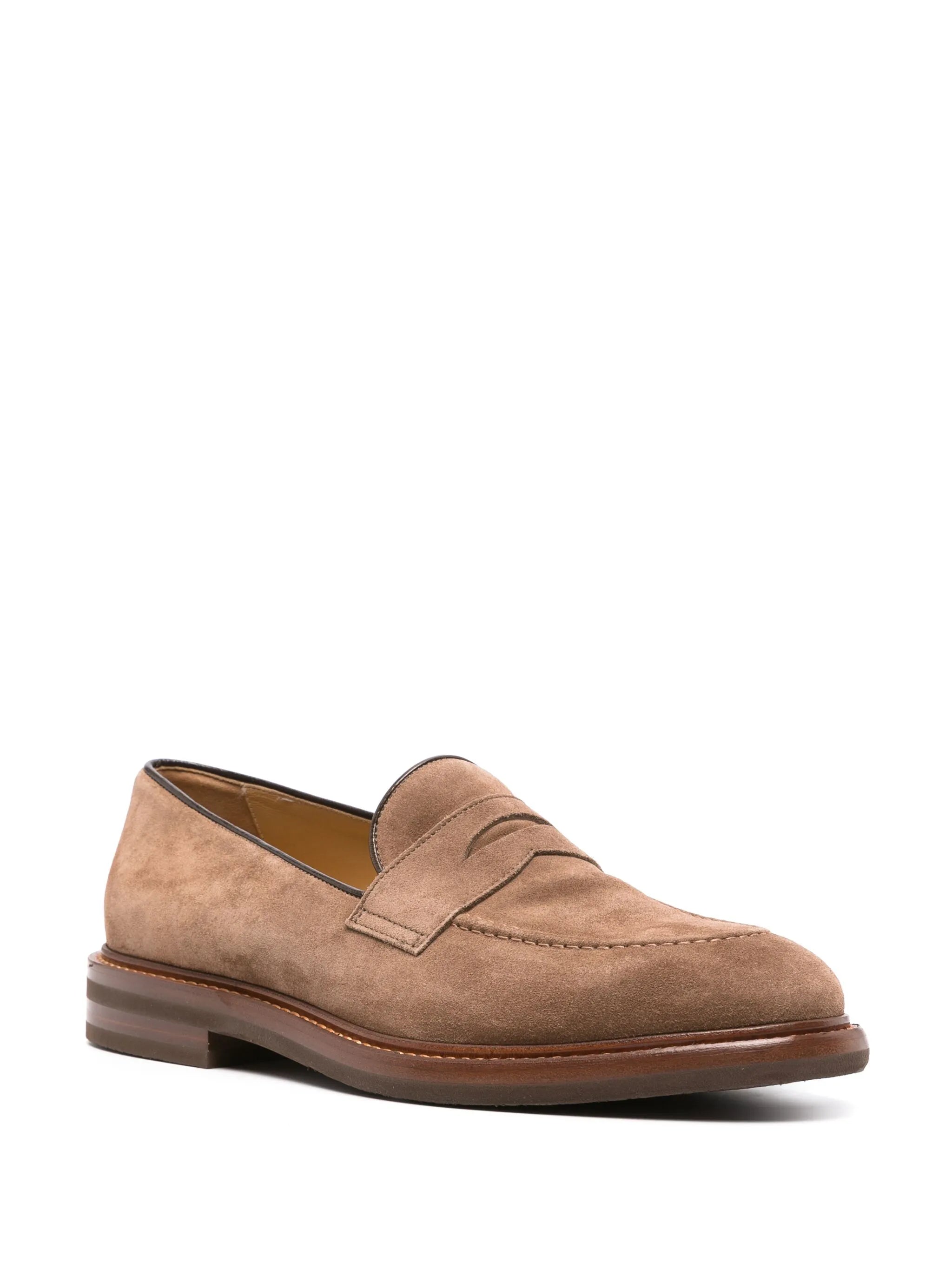 suede penny loafers