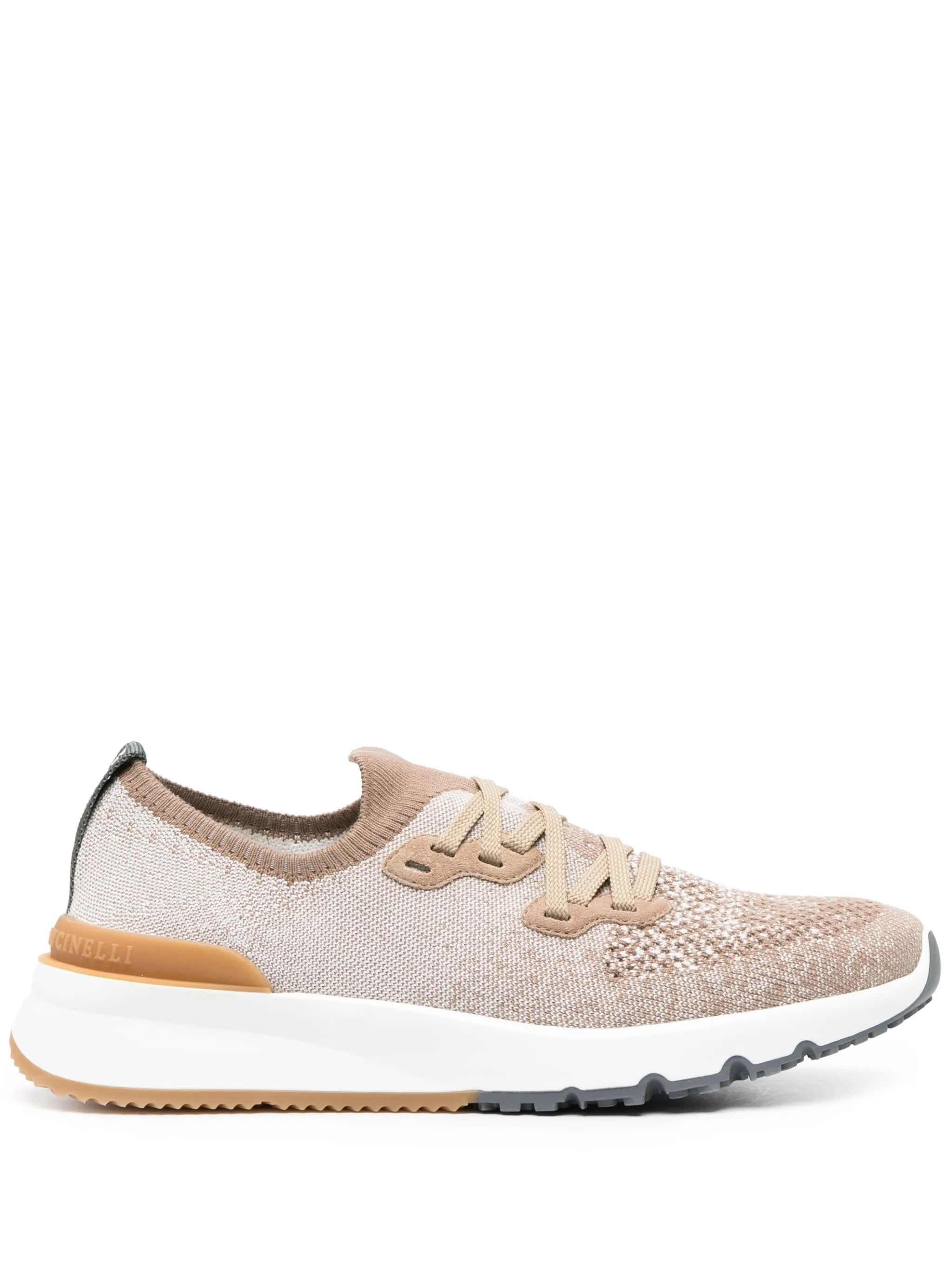 mesh-panel lace-up sneakers