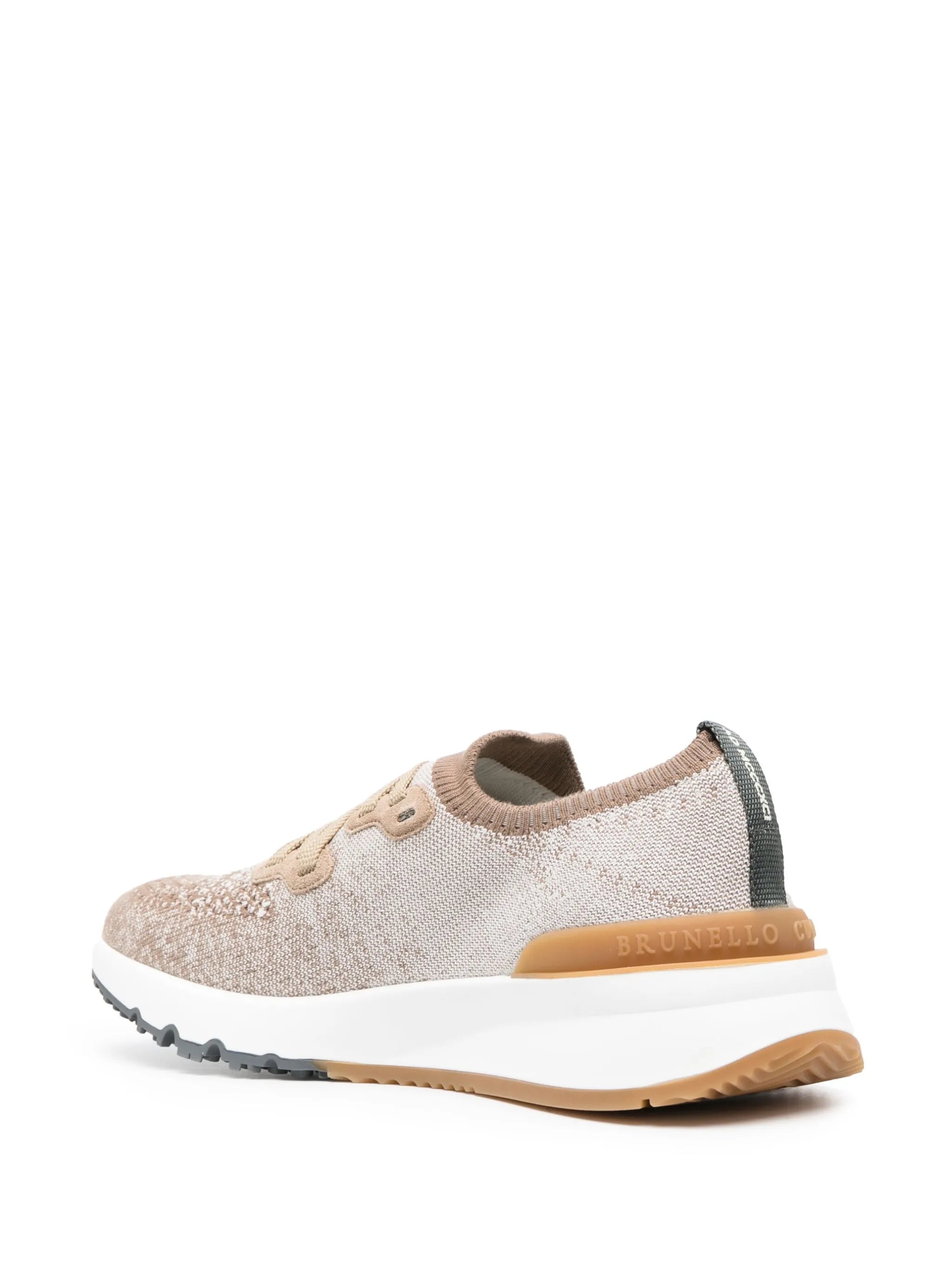 mesh-panel lace-up sneakers