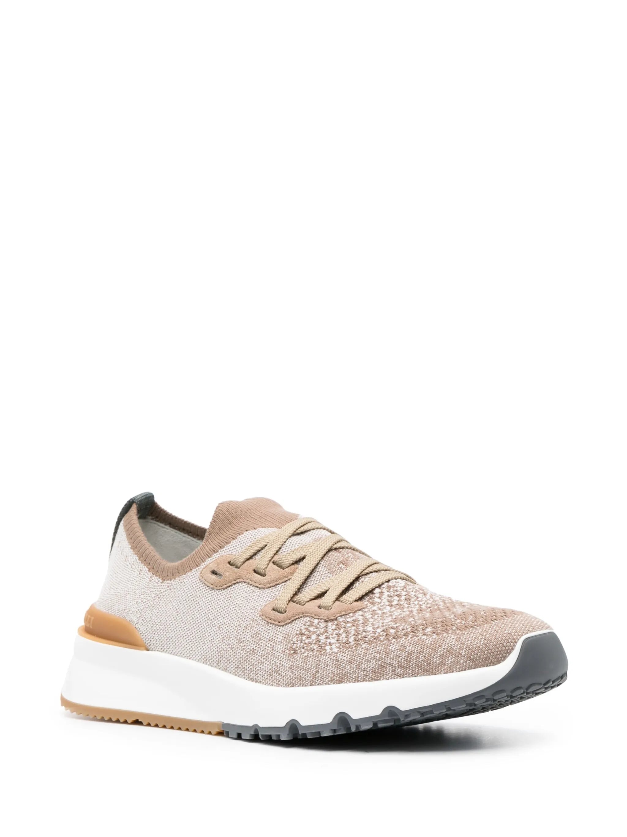 mesh-panel lace-up sneakers