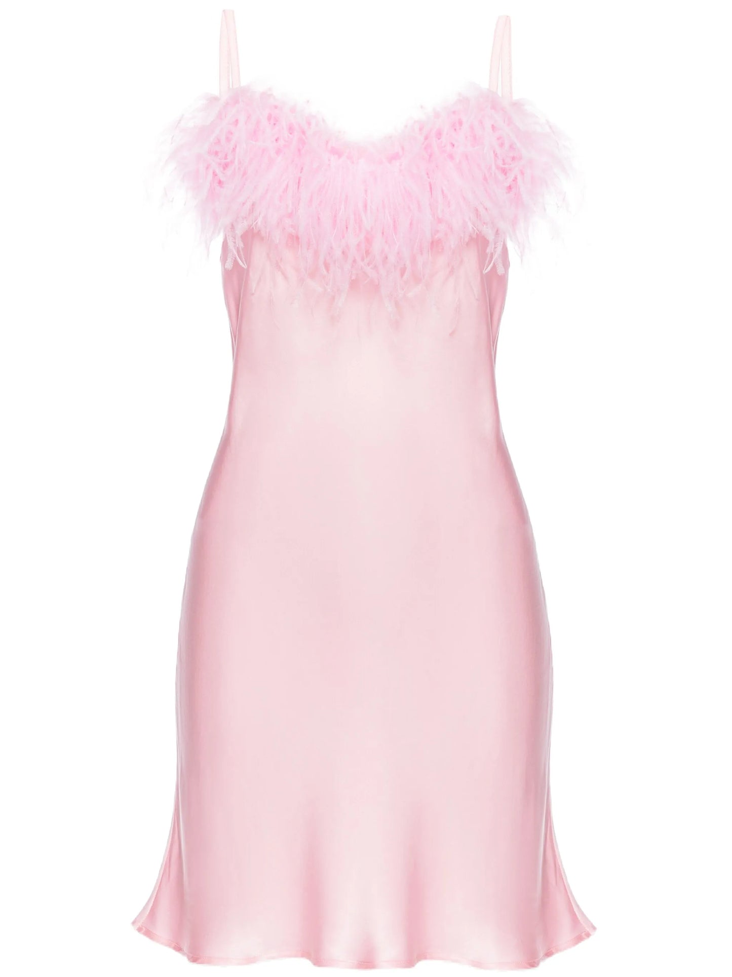 Boheme feather-trim minidress