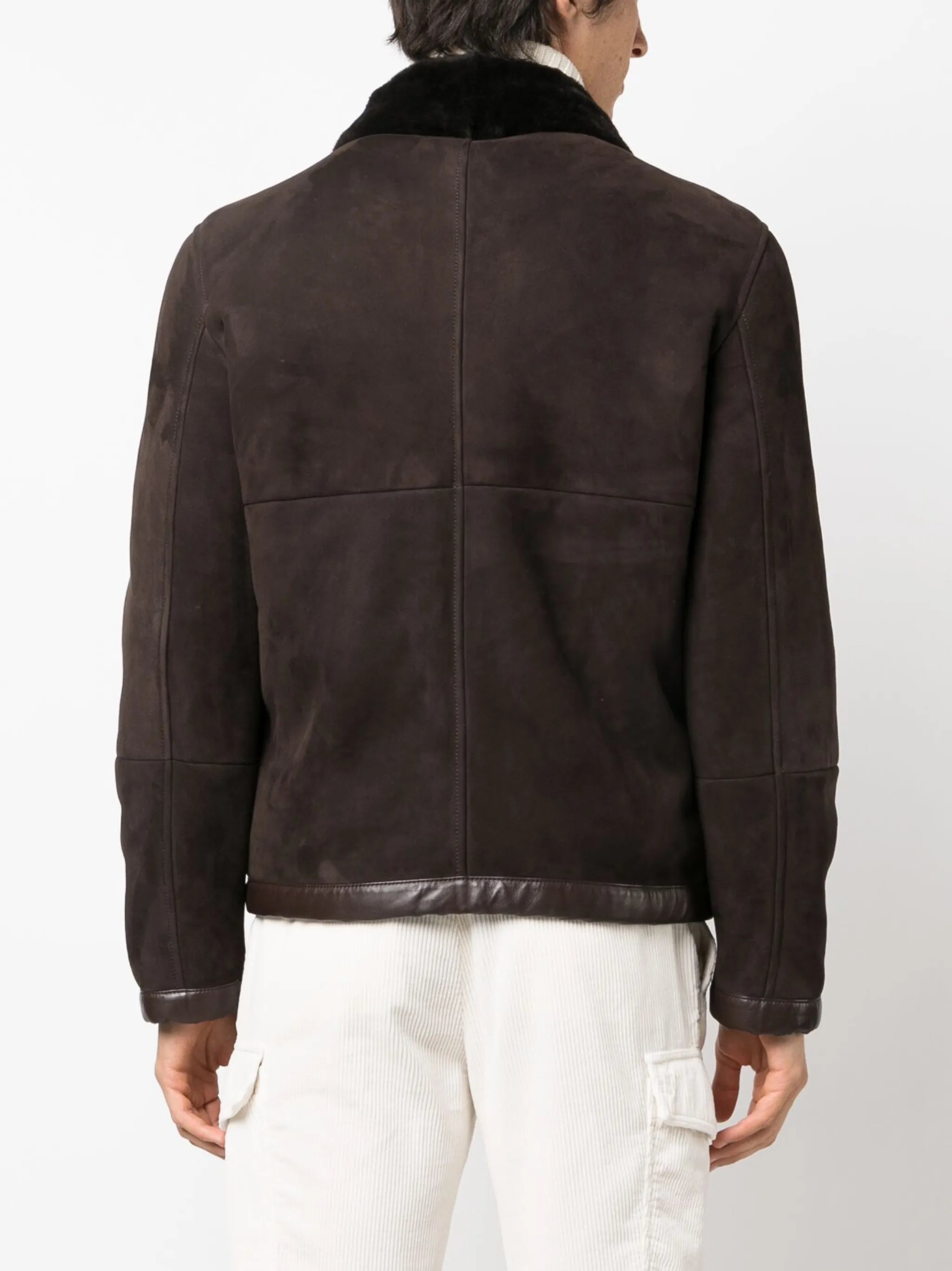 fur-lining leather jacket