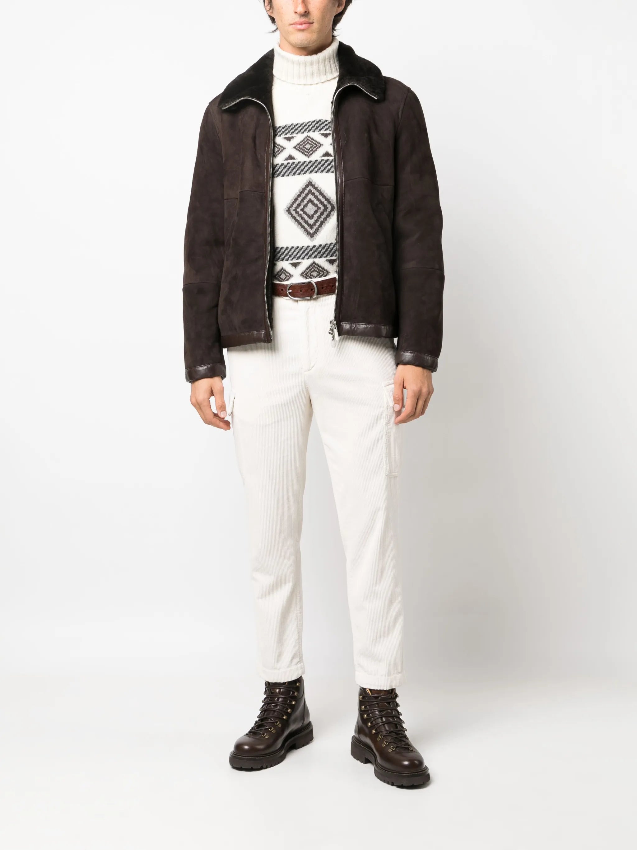 fur-lining leather jacket