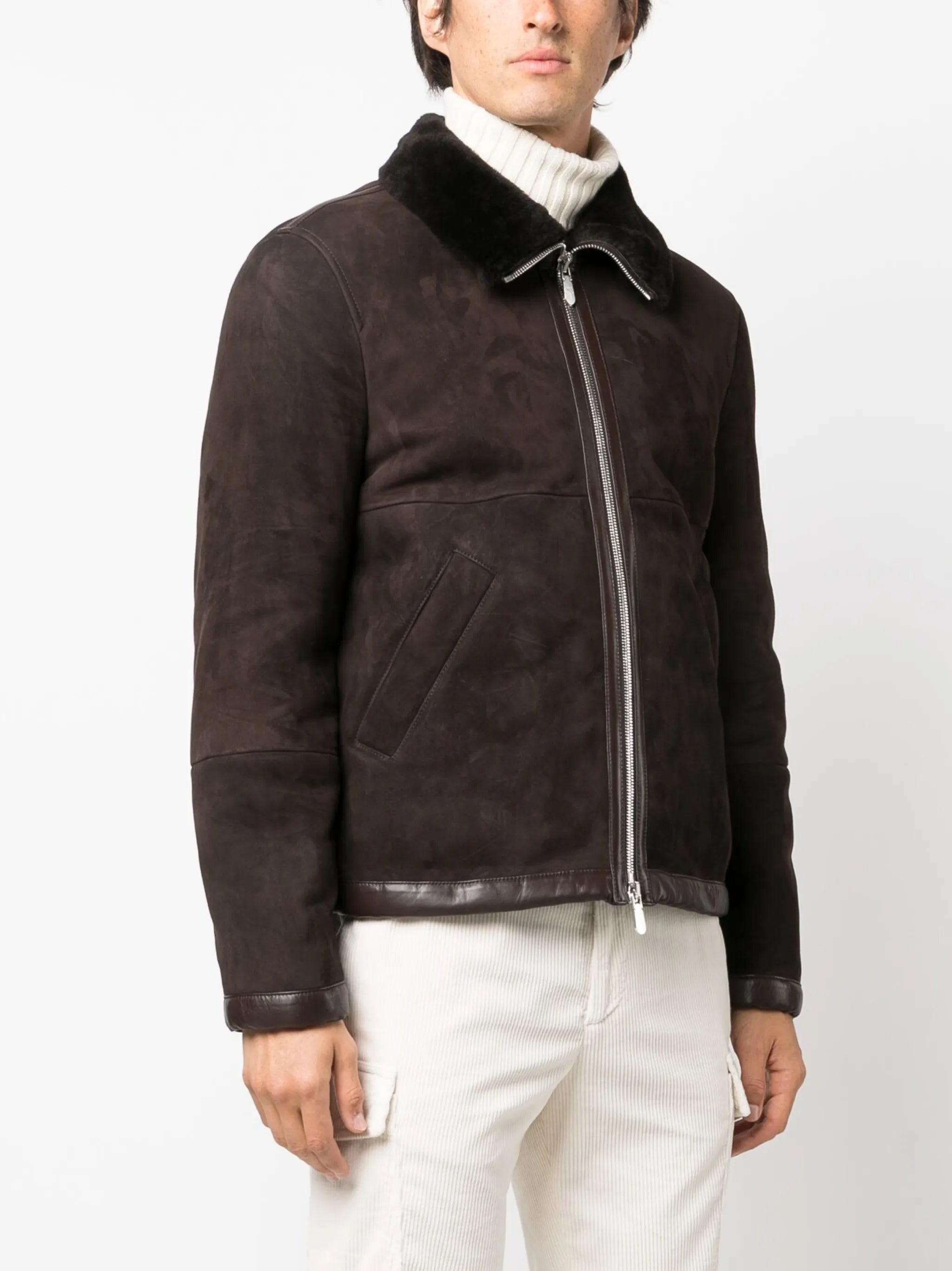 fur-lining leather jacket