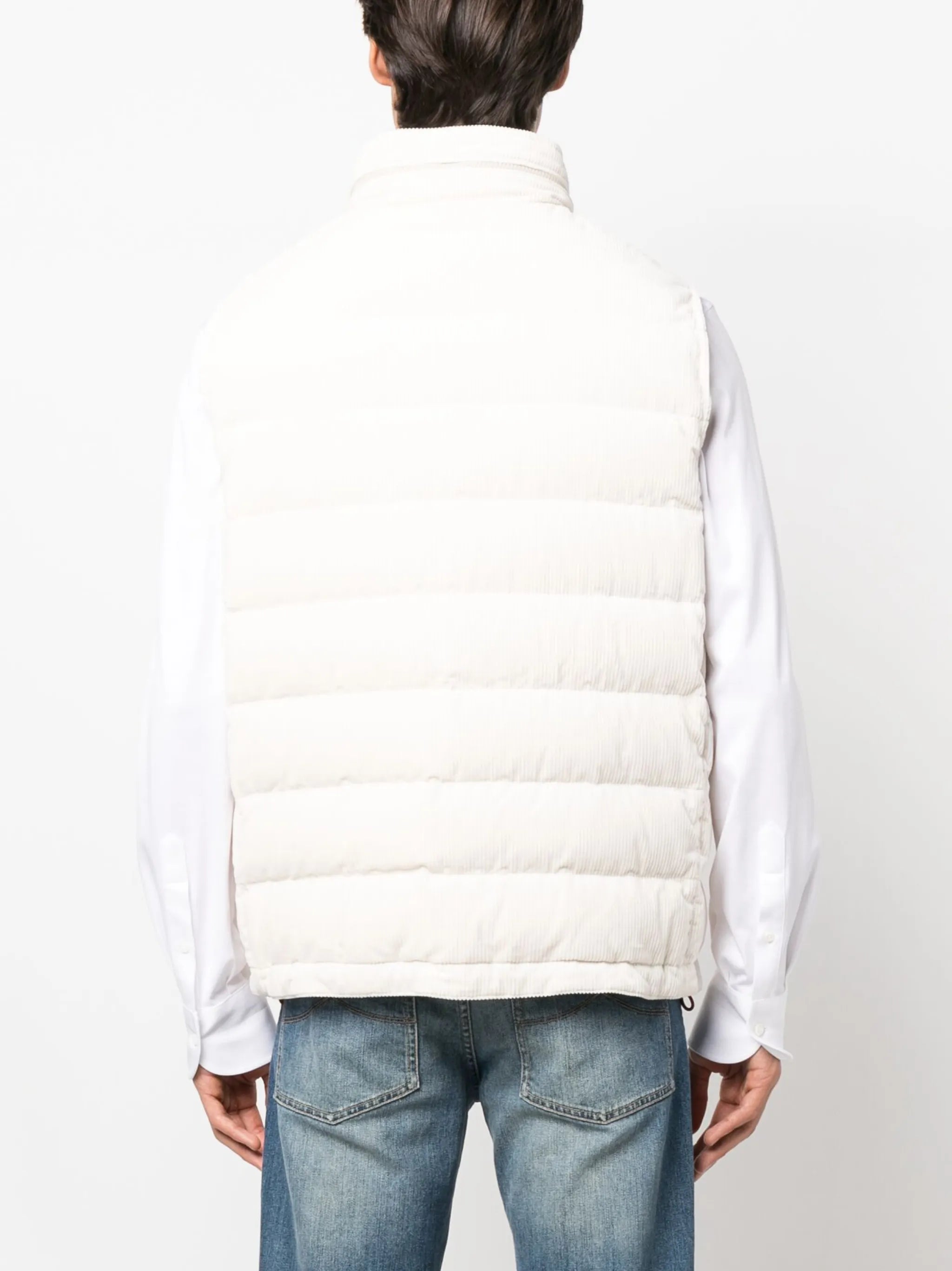 corduroy padded down gilet