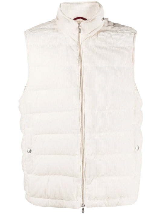 corduroy padded down gilet