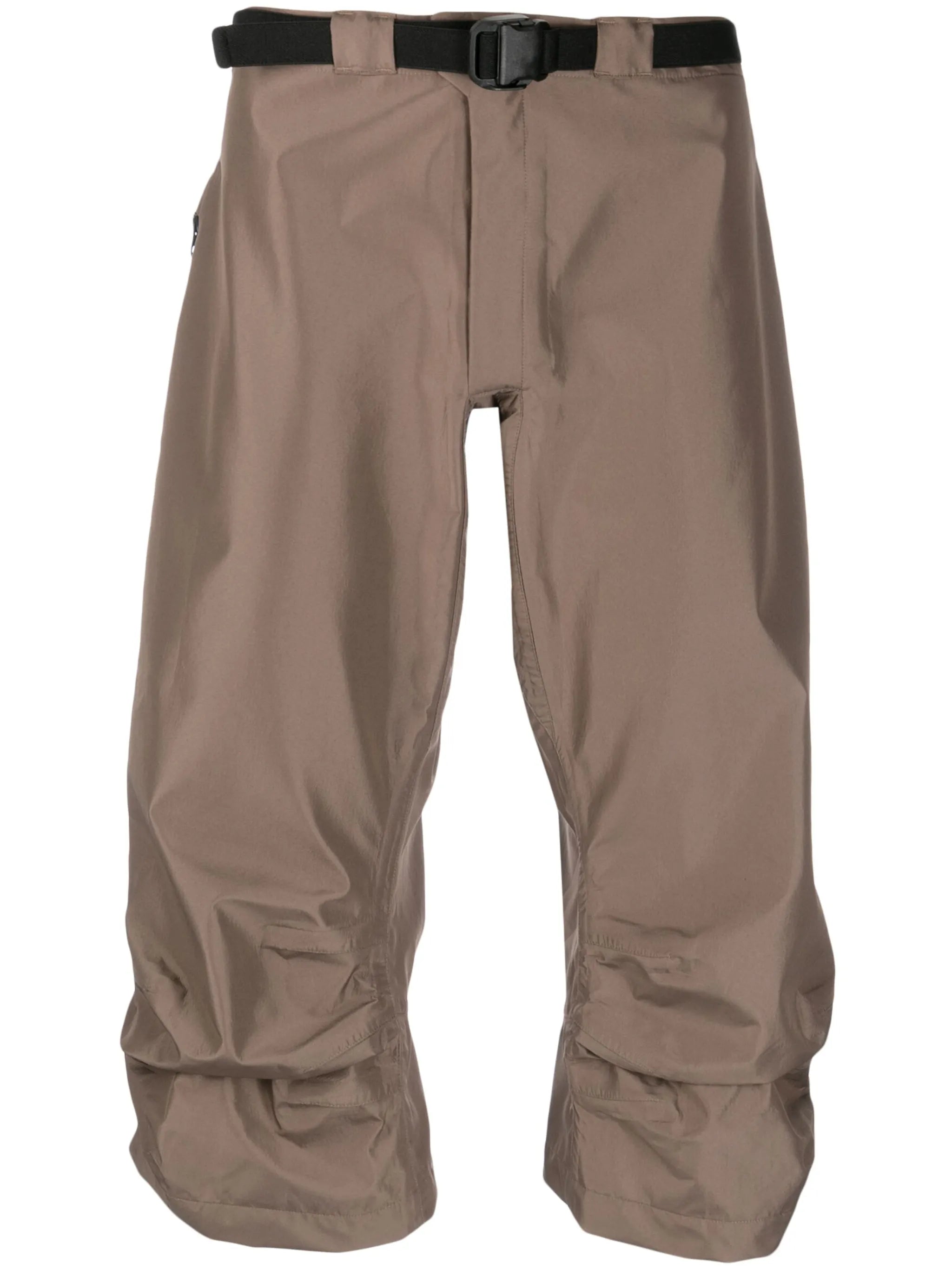 buckle-fastening satin cropped trousers