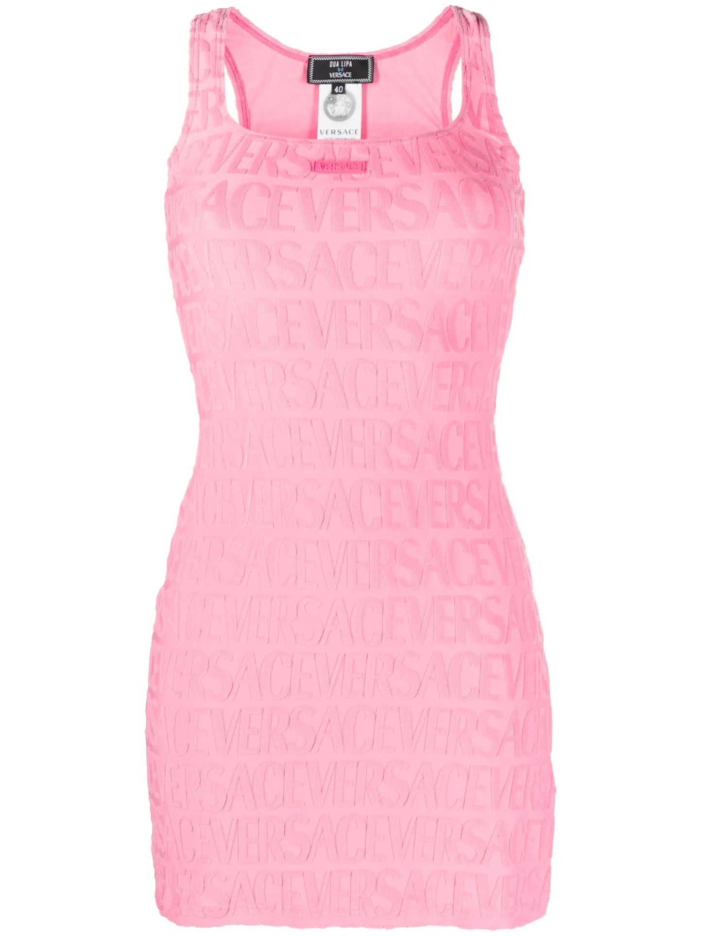 x Dua Lipa flocked-logo terry minidress