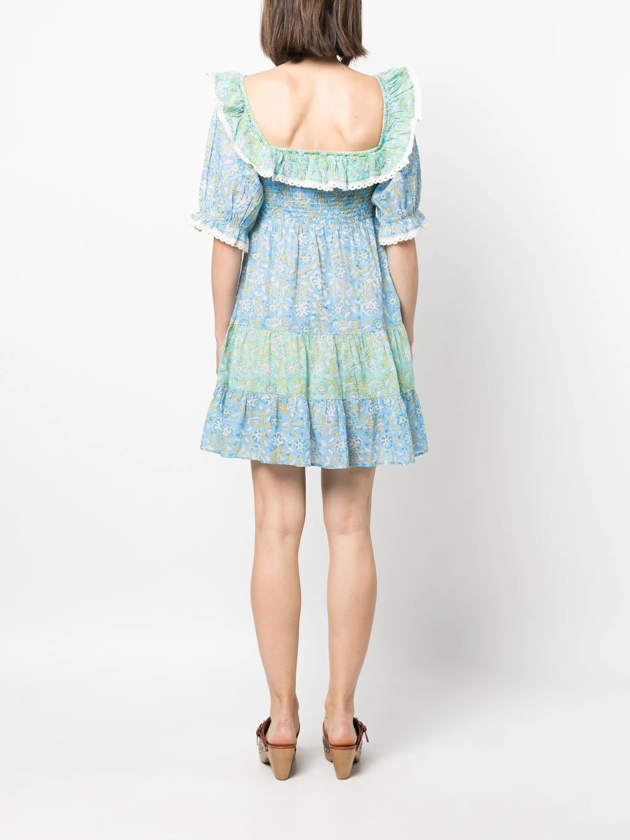 Harlow floral-print tiered minidress